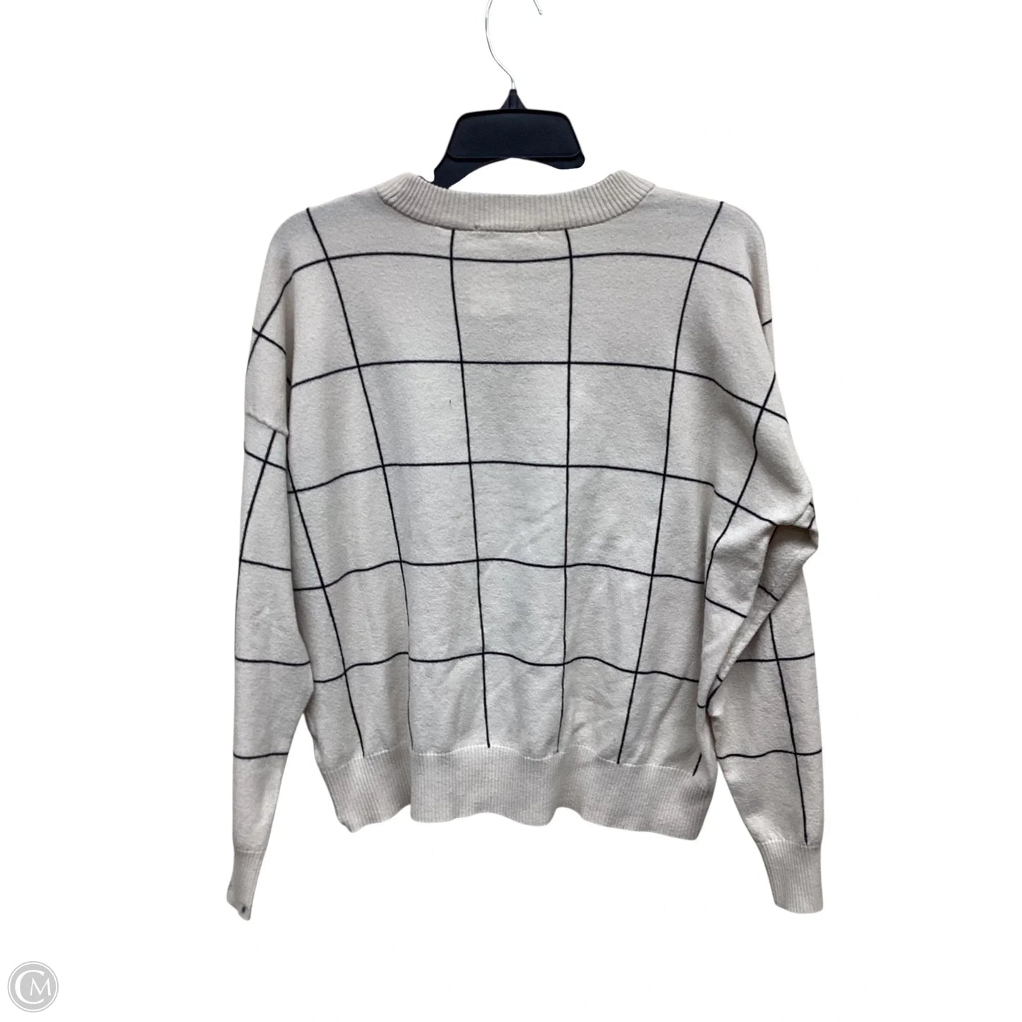 Top Long Sleeve By Tahari By Arthur Levine In Checkered Pattern, Size: M