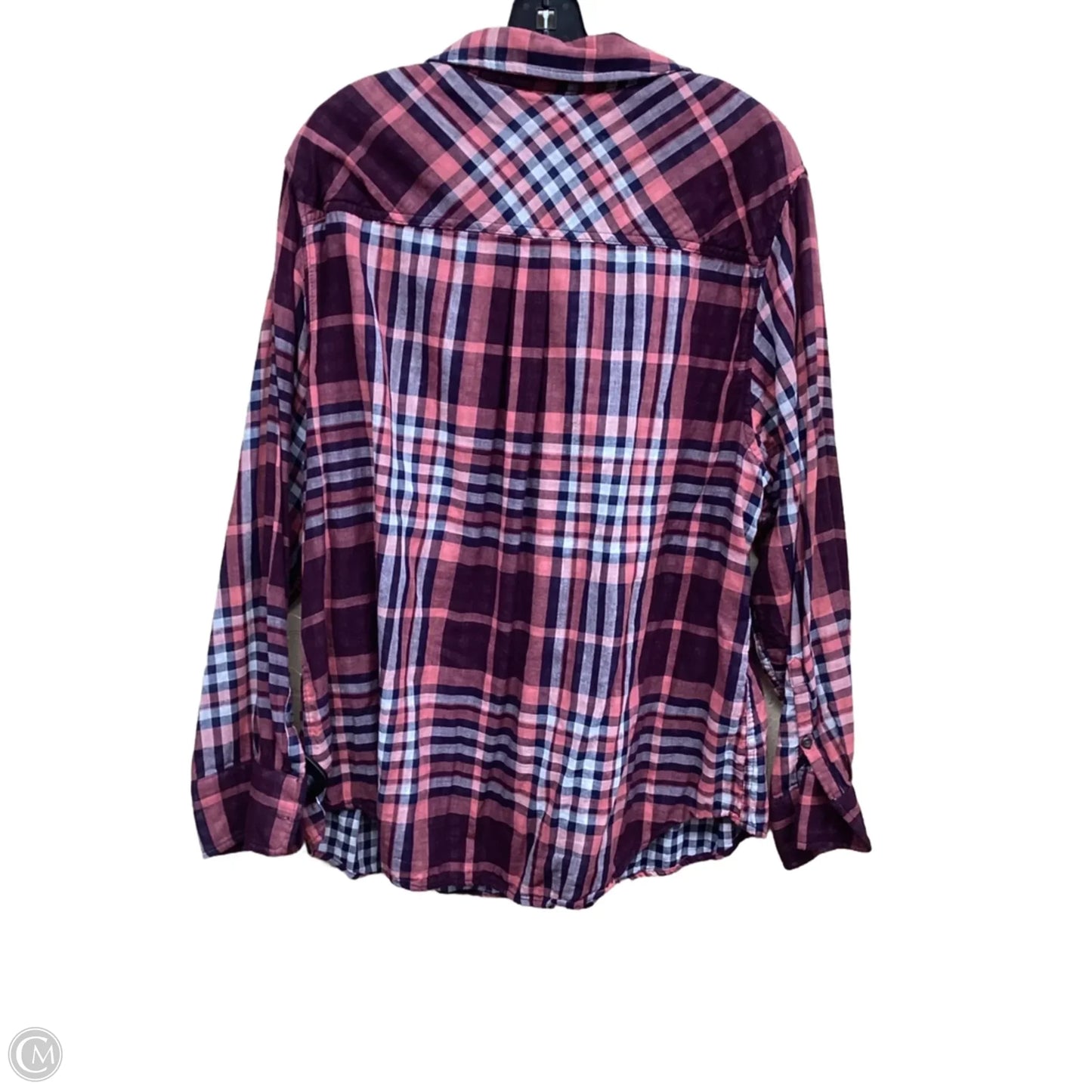 Top Long Sleeve By Ava & Viv In Plaid Pattern, Size: 2x