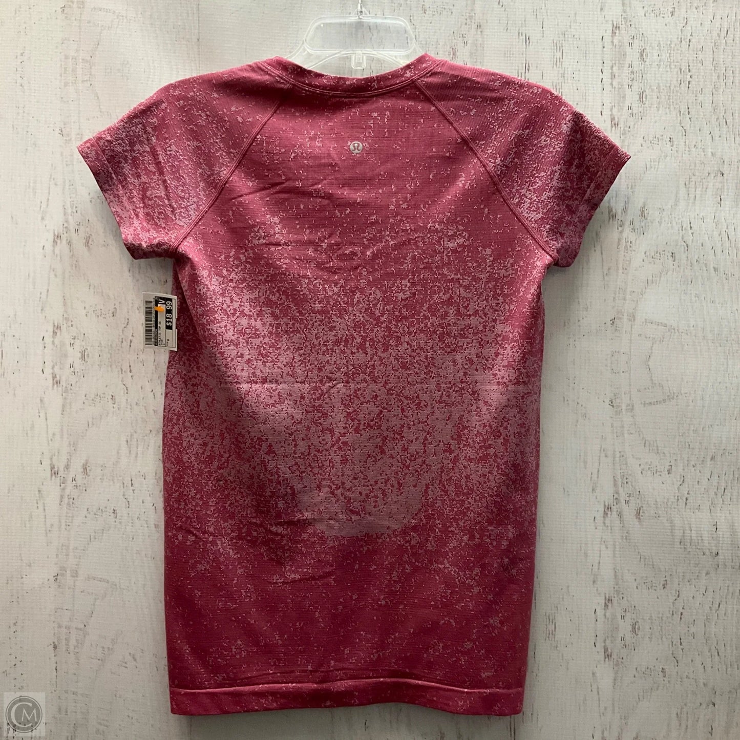 Athletic Top Short Sleeve By Lululemon In Pink, Size: 8