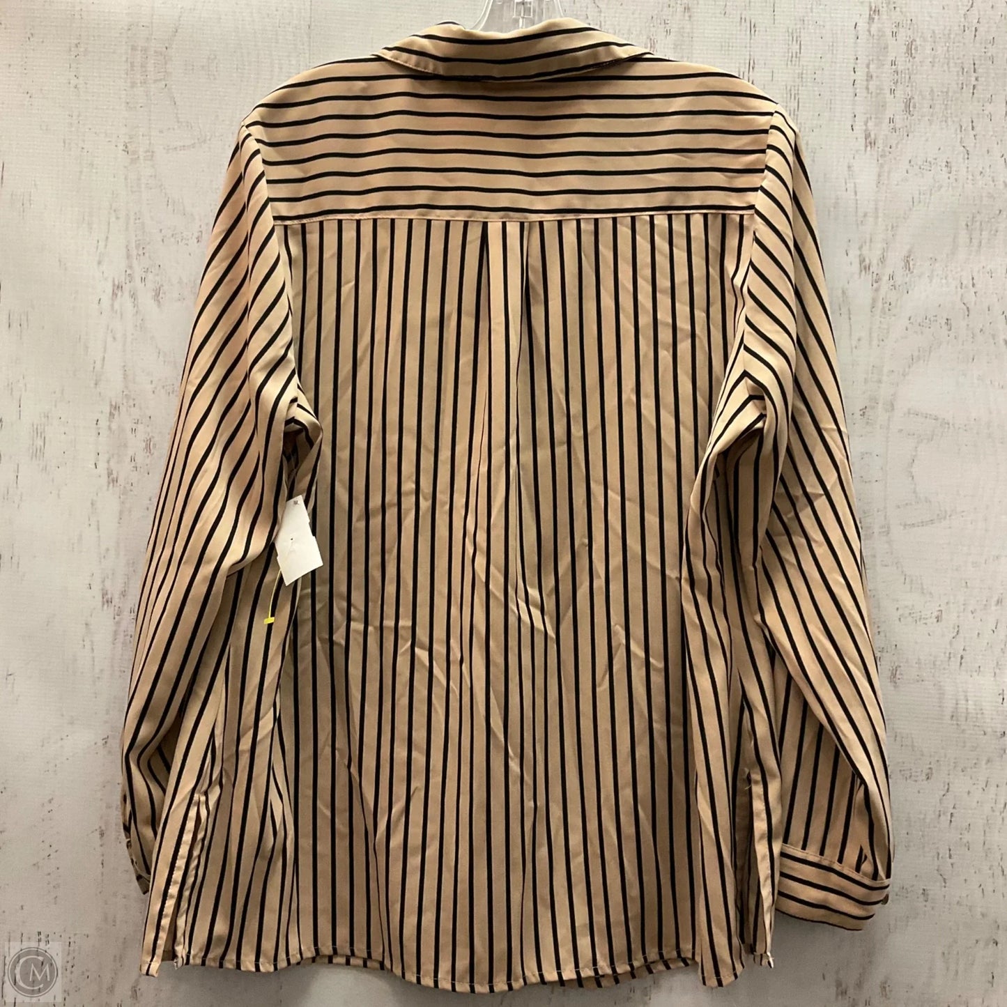 Blouse Long Sleeve By Elementz In Black & Cream, Size: 1x