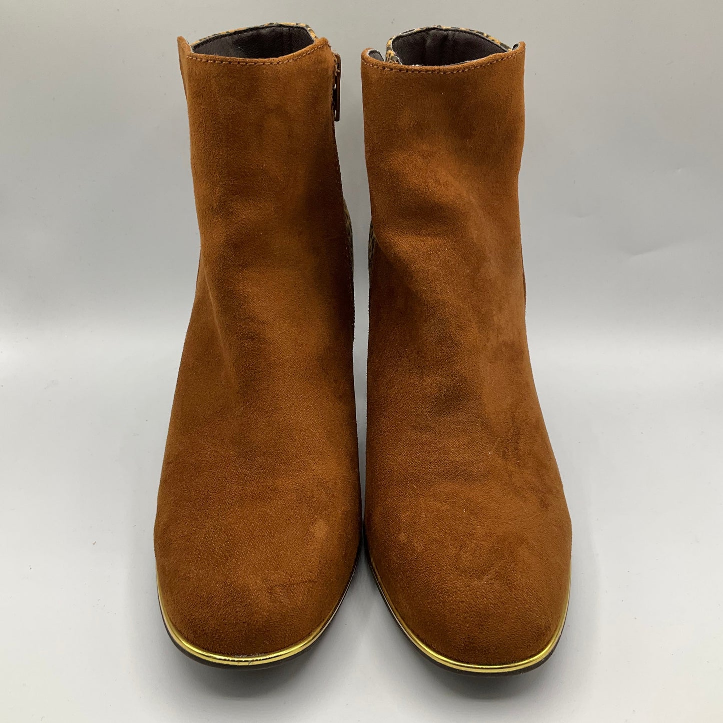 Boots Ankle Heels By Rialto In Brown, Size: 9.5
