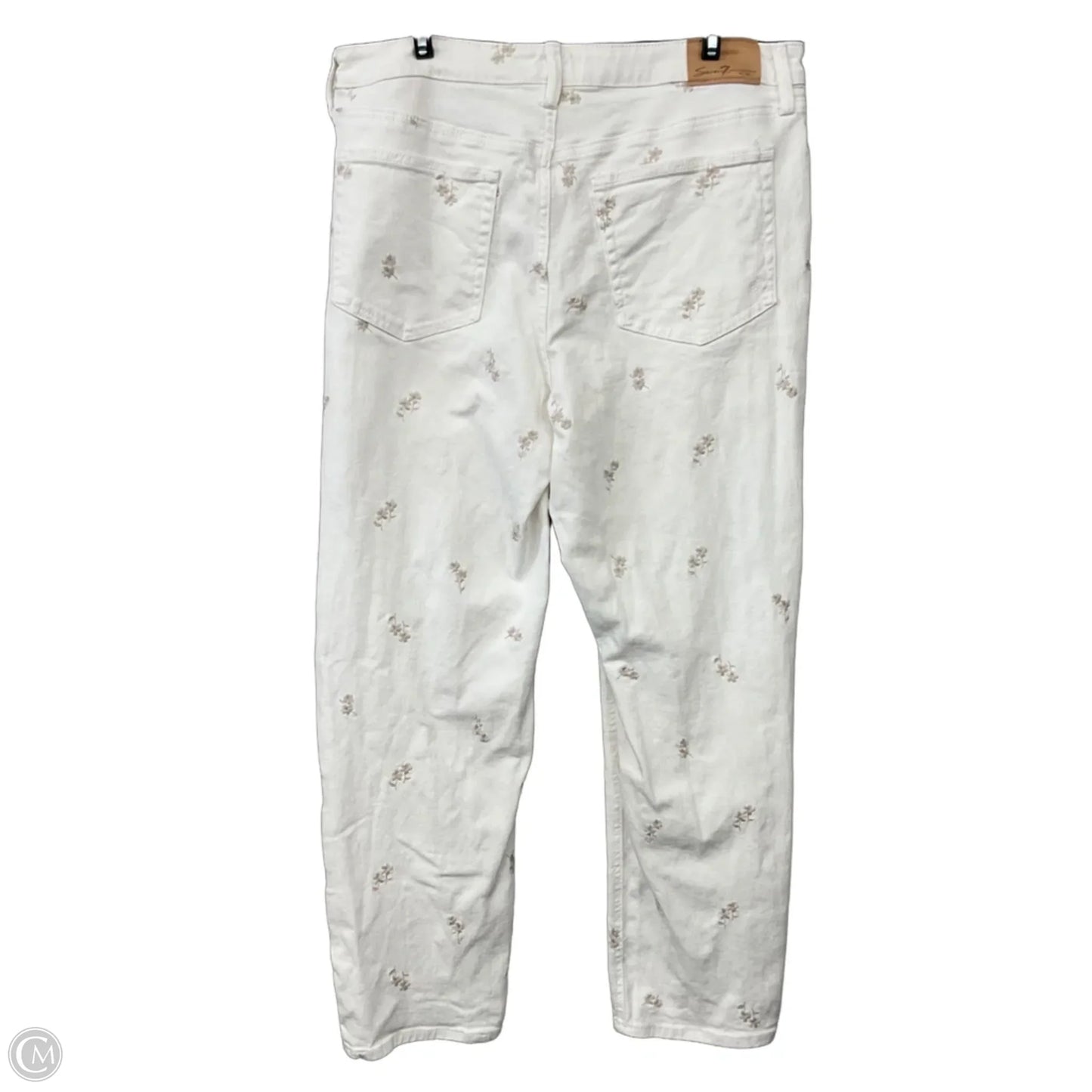Jeans Boot Cut By Seven 7 In White Denim, Size: 12
