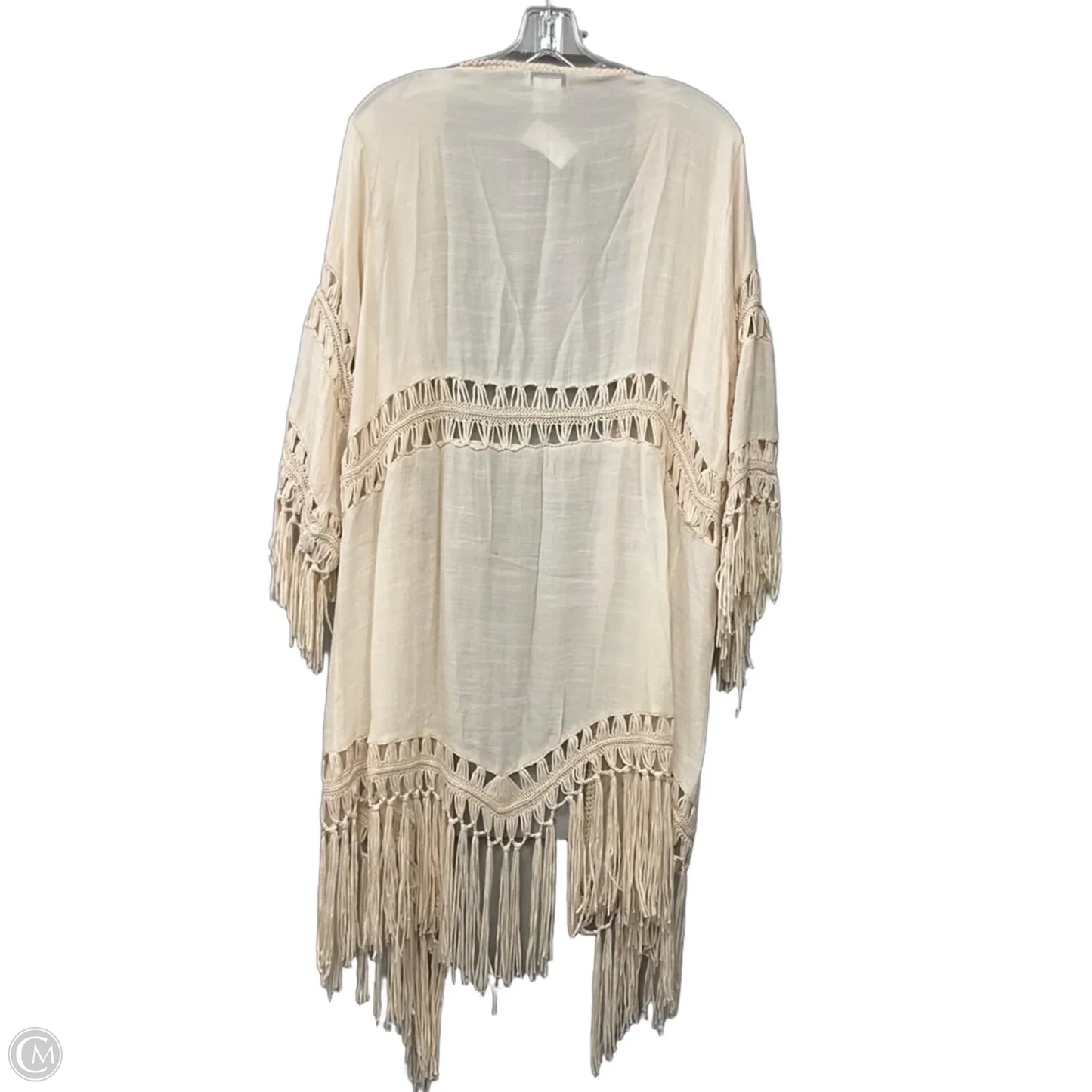 Kimono By Clothes Mentor In Cream, Size: 1x