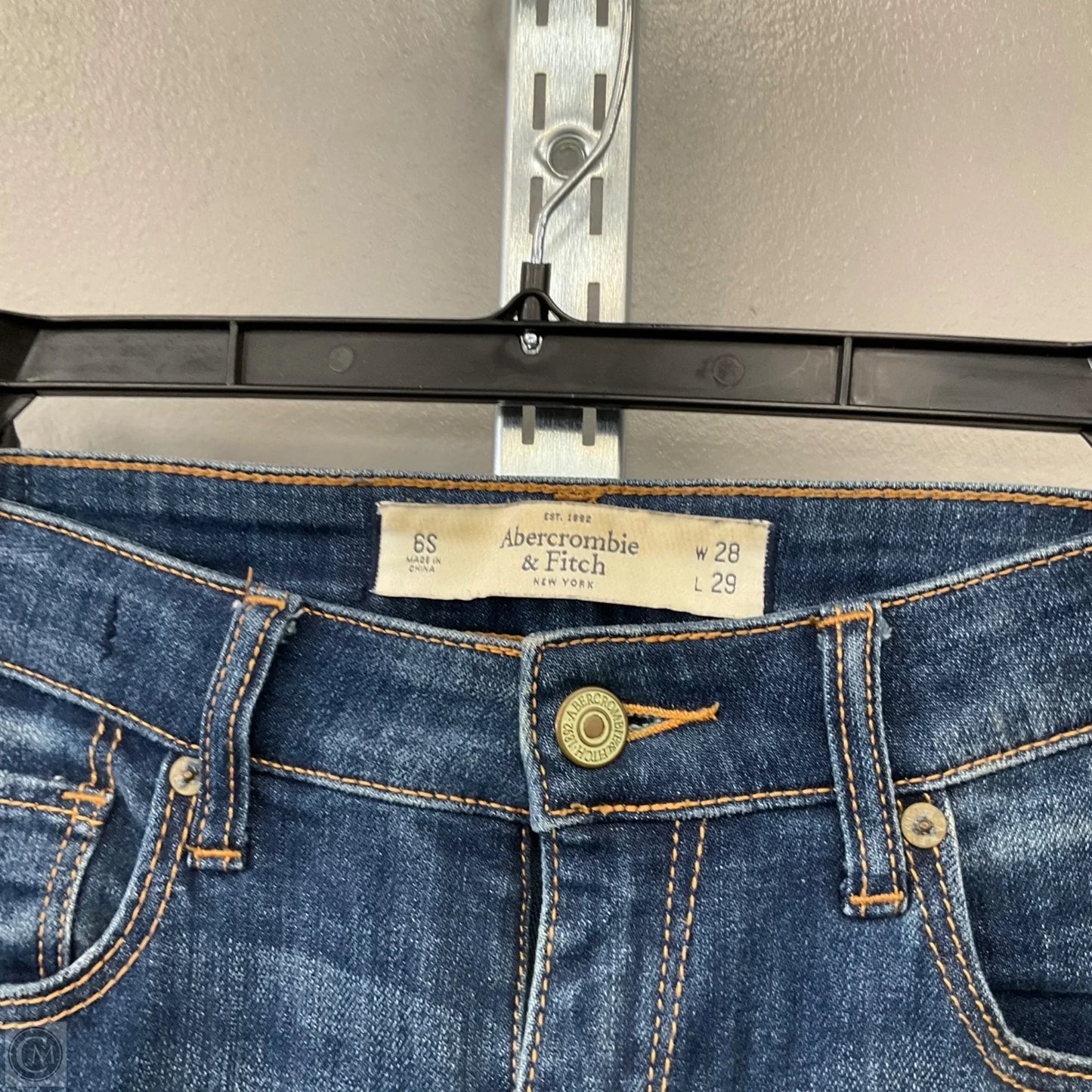 Jeans Skinny By Abercrombie And Fitch In Blue Denim, Size: 6