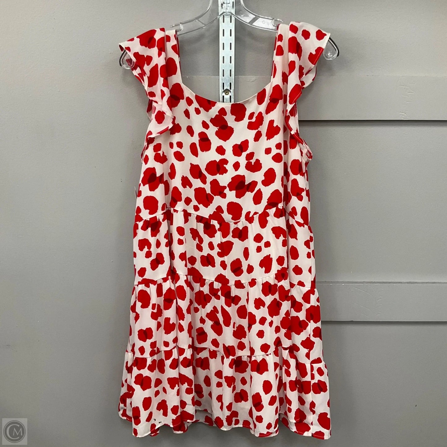 Dress Casual Midi By Buddy Love In Red & Cream, Size: L