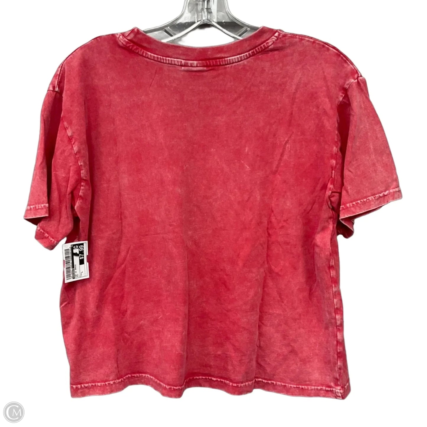 Top Short Sleeve Basic By Chicka-d In Red, Size: L