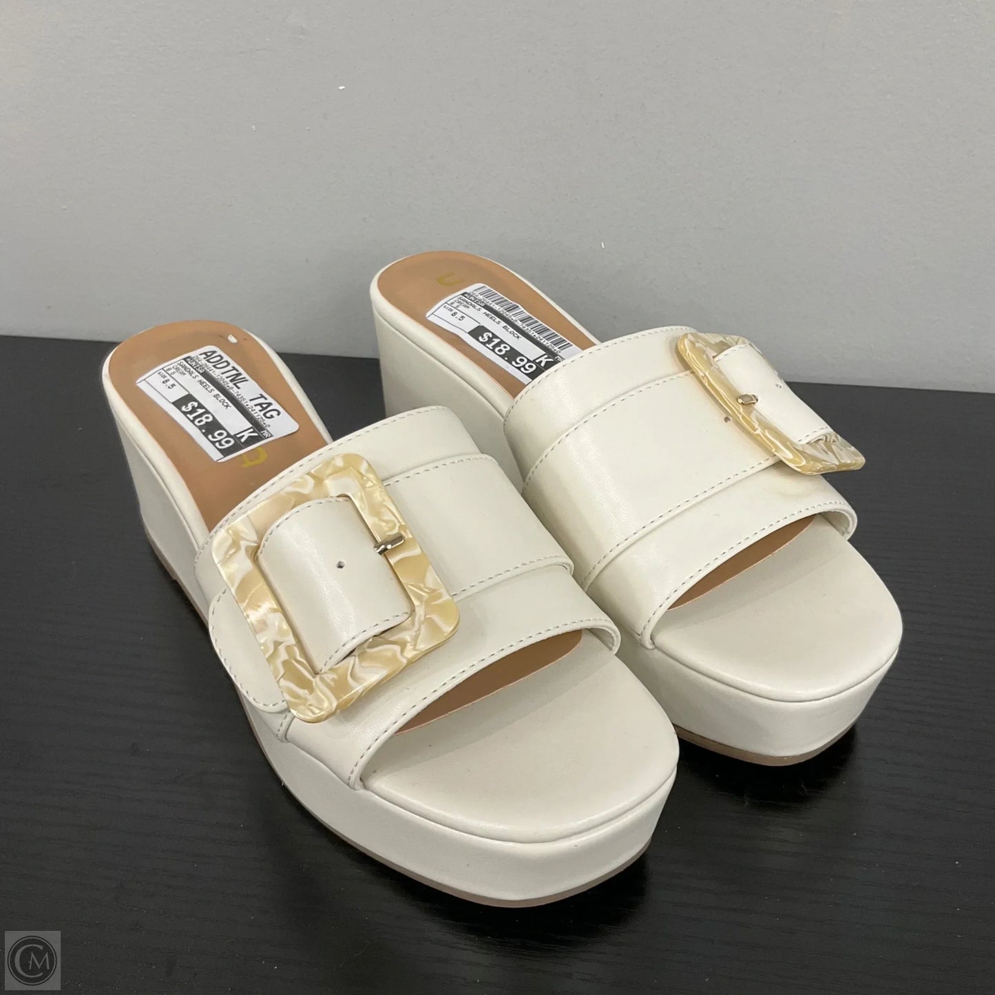 Sandals Heels Block By Unisa In Cream, Size: 8.5