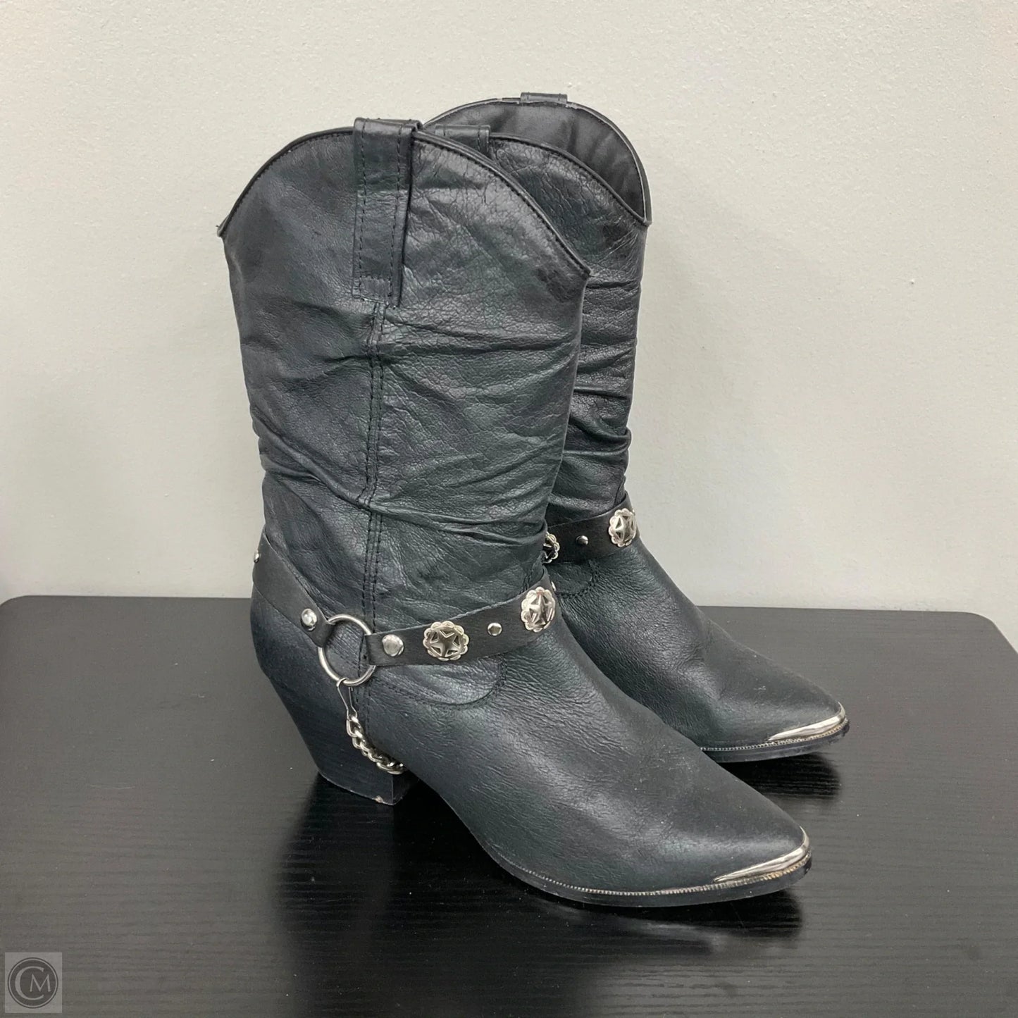 Boots Western By Dingo In Black & Silver, Size: 8.5