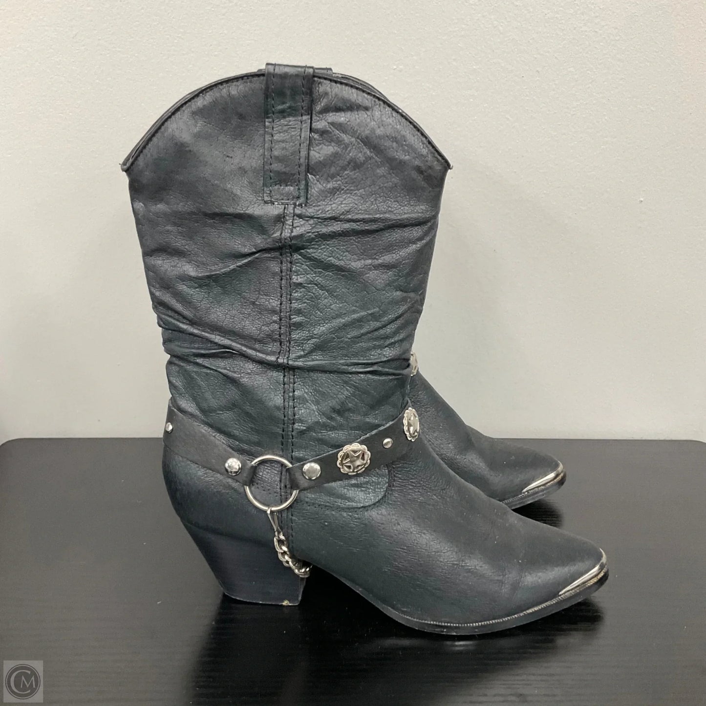 Boots Western By Dingo In Black & Silver, Size: 8.5