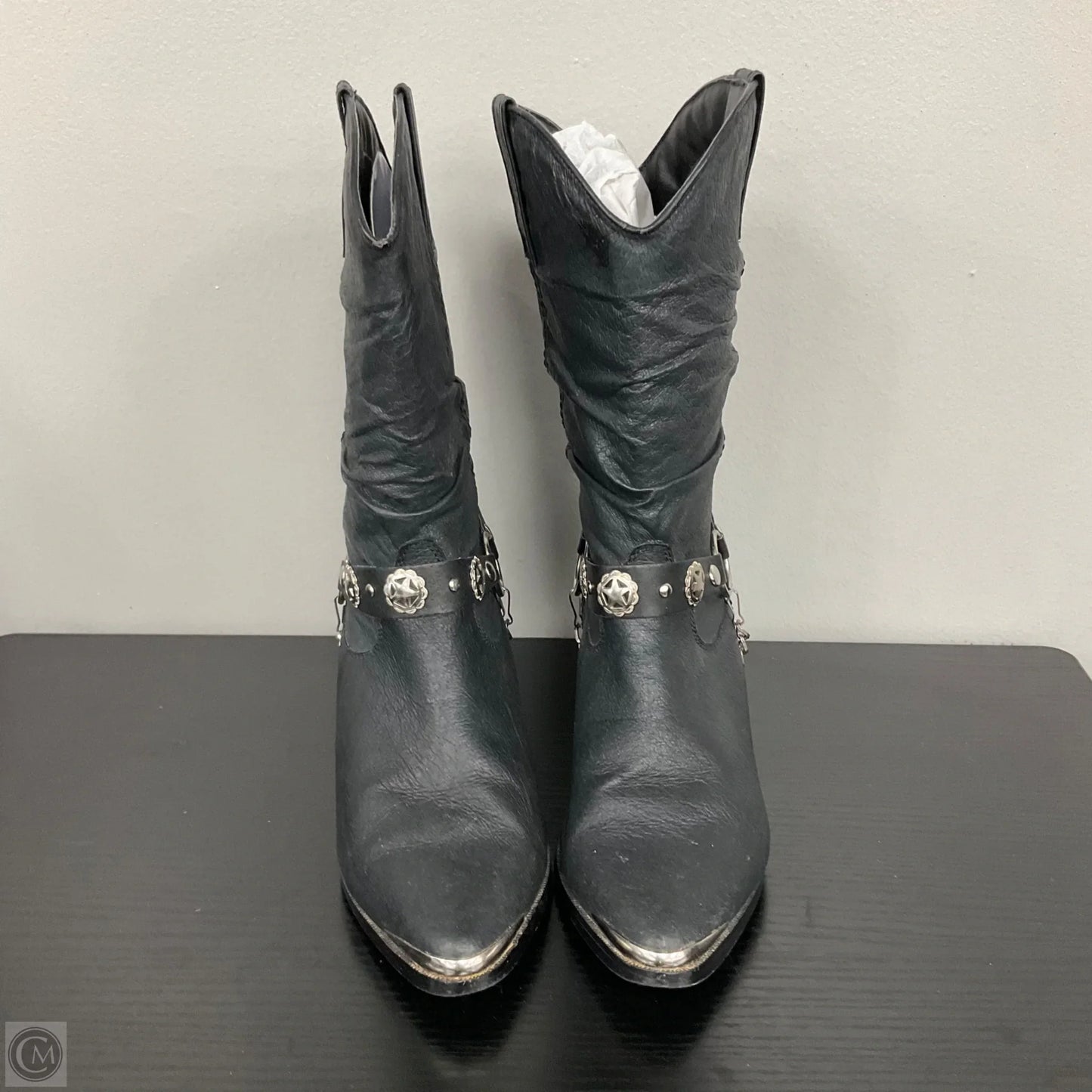 Boots Western By Dingo In Black & Silver, Size: 8.5