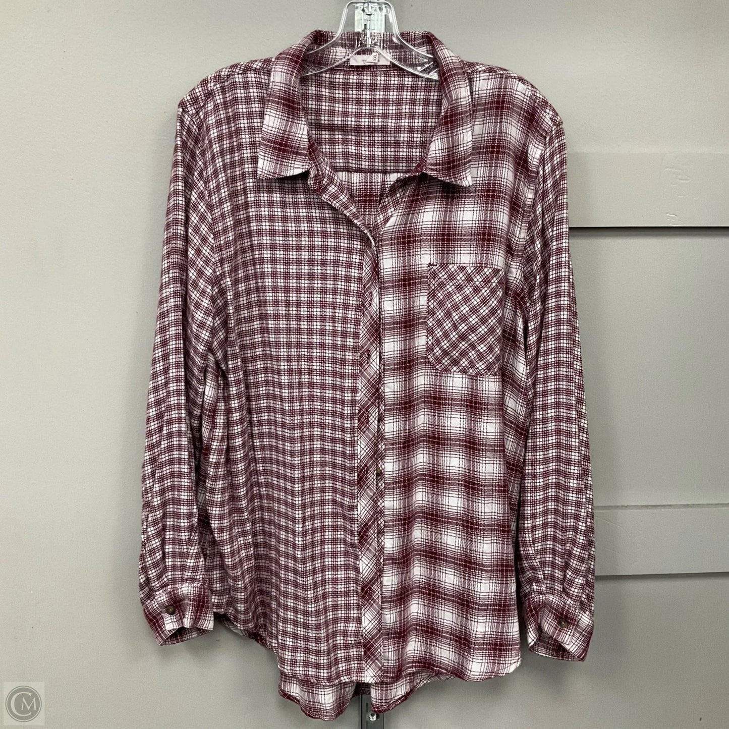 Jacket Shirt By Maurices In Plaid Pattern, Size: Xxl