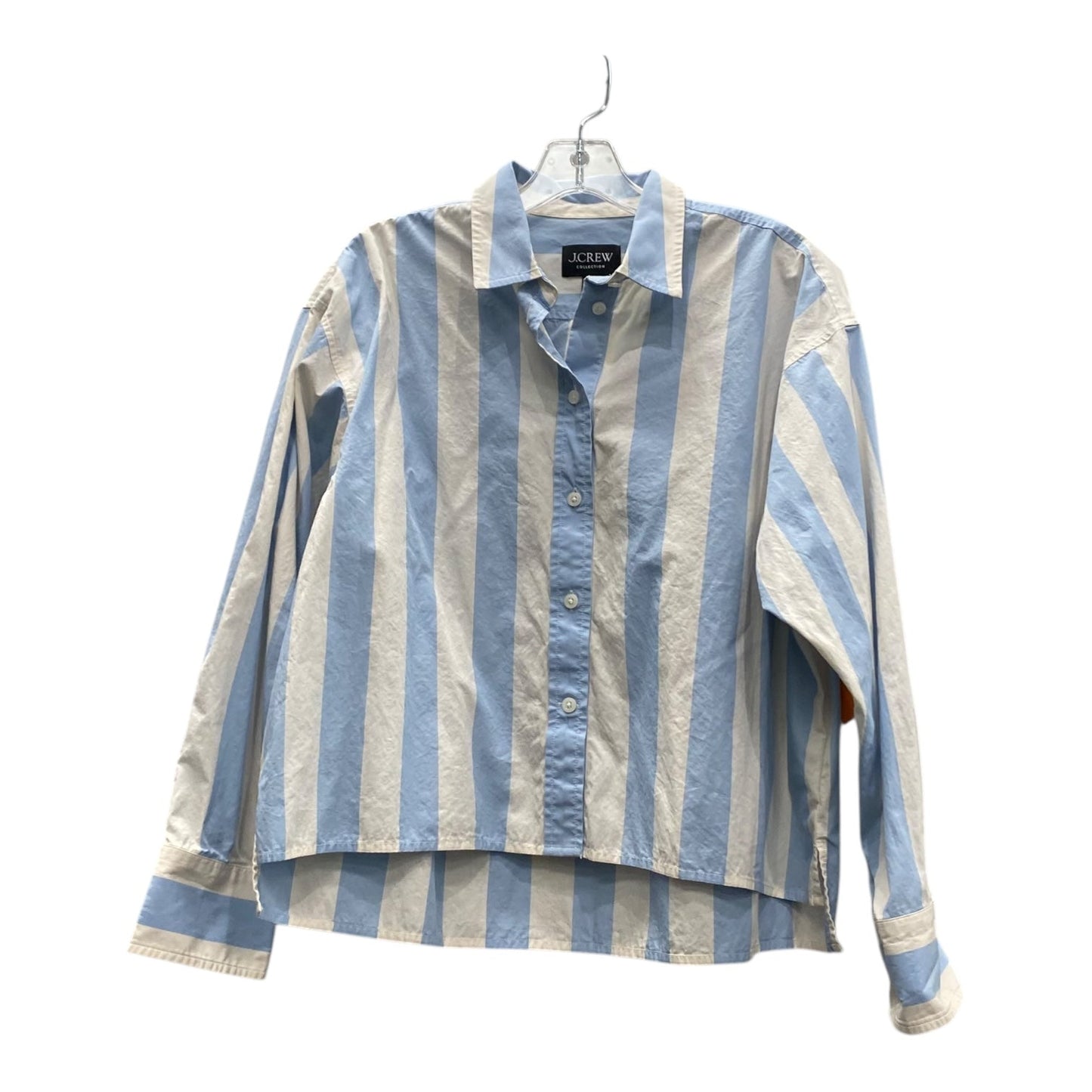 Blouse Ls By J. Crew In Blue & White, Size:M
