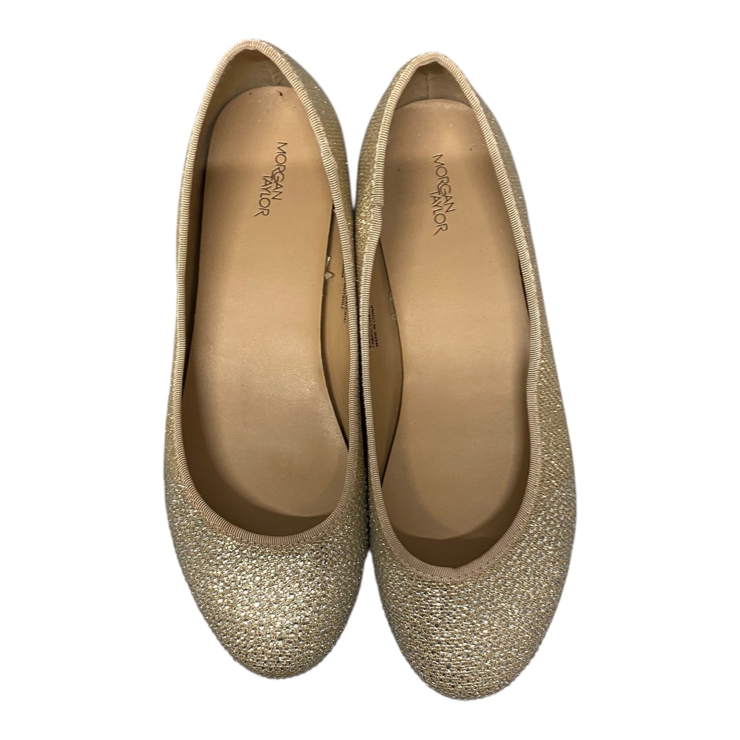 Shoes Flats By Morgan Taylor In Gold, Size:9.5