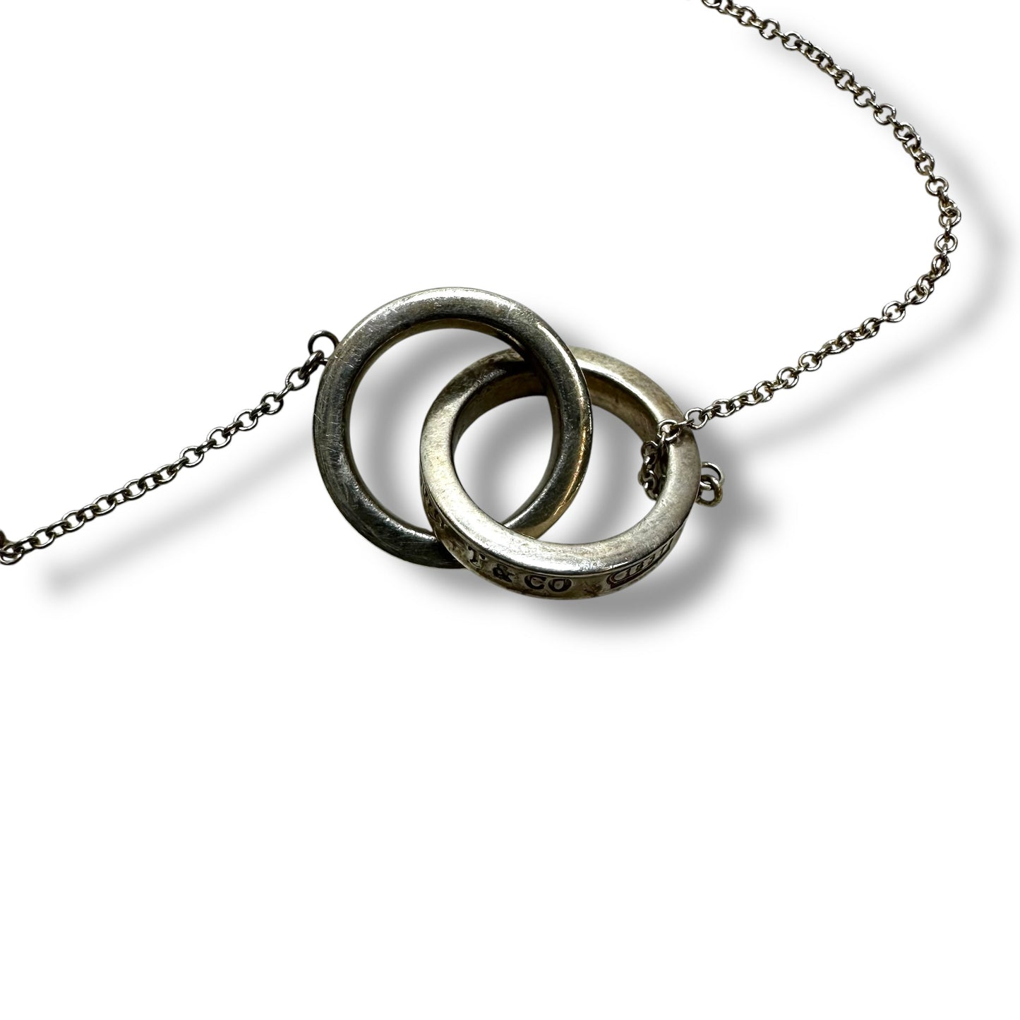 Double loop Sterling silver Necklace Luxury Designer By Tiffany And Company