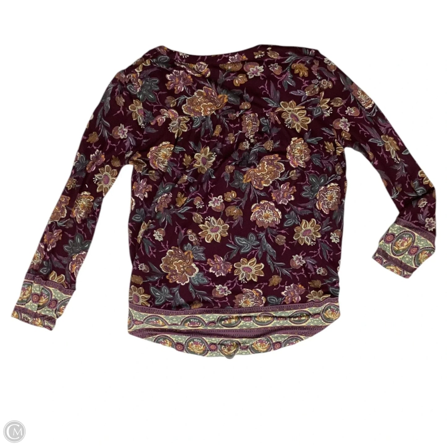 Top Long Sleeve By Lucky Brand In Maroon, Size: S