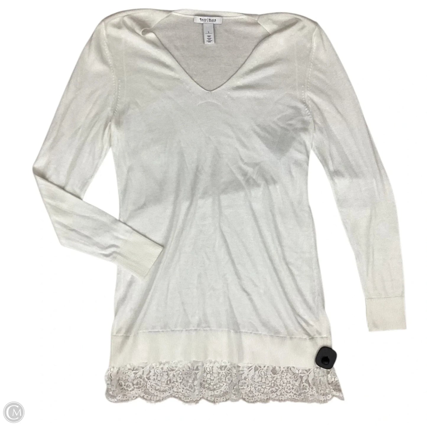 Tunic Long Sleeve By White House Black Market In White, Size: L