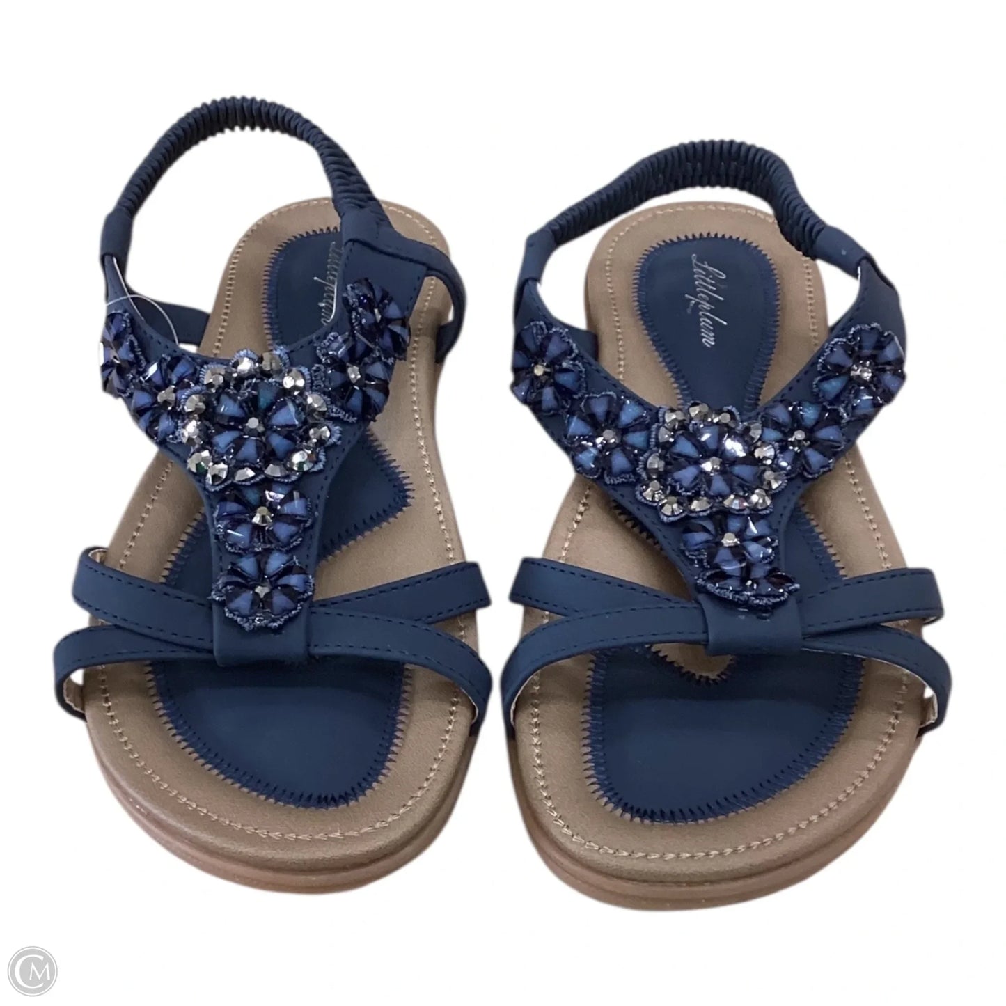 Sandals Flats By Clothes Mentor In Blue, Size: 8.5