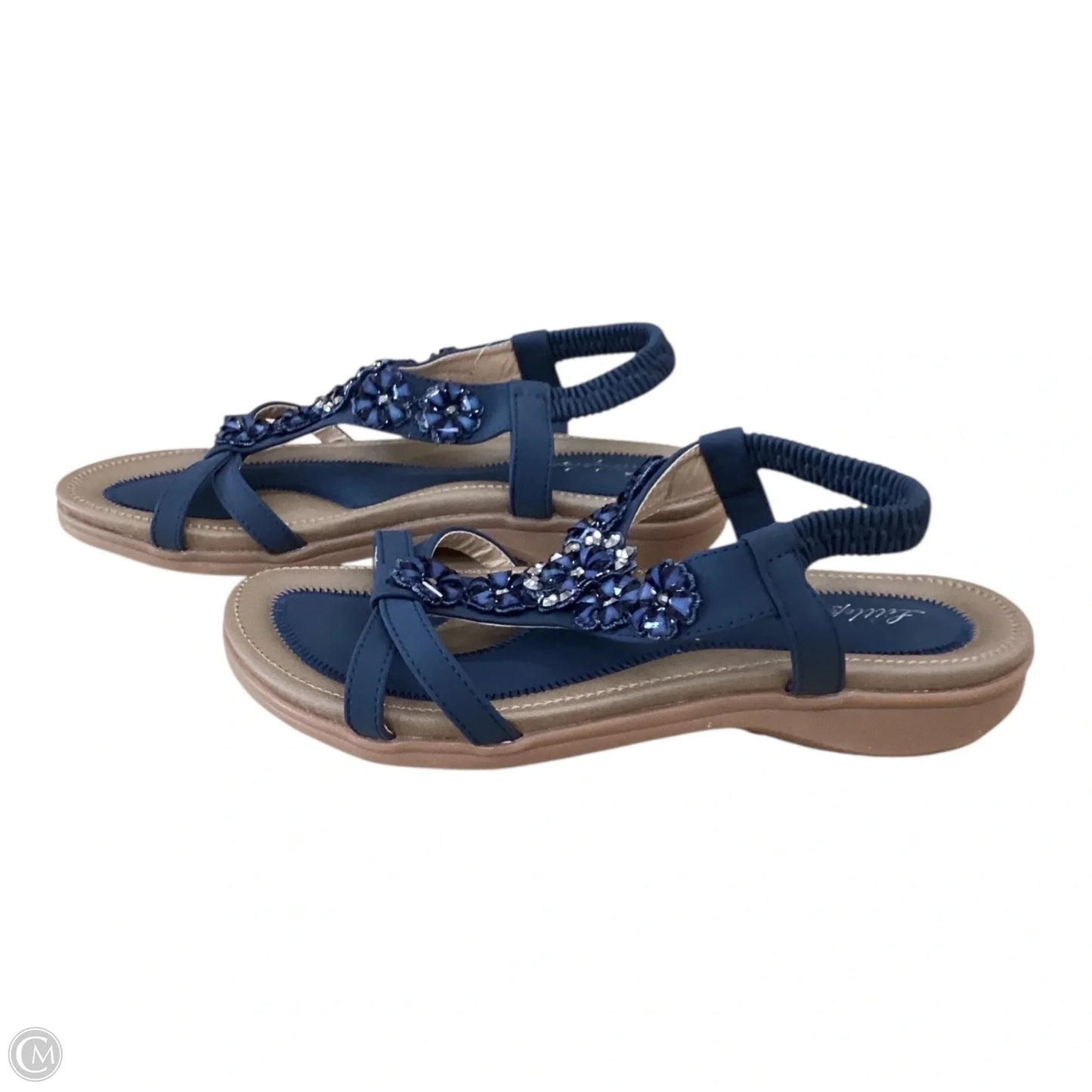 Sandals Flats By Clothes Mentor In Blue, Size: 8.5
