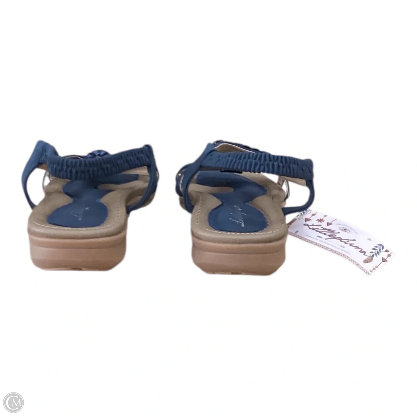 Sandals Flats By Clothes Mentor In Blue, Size: 8.5