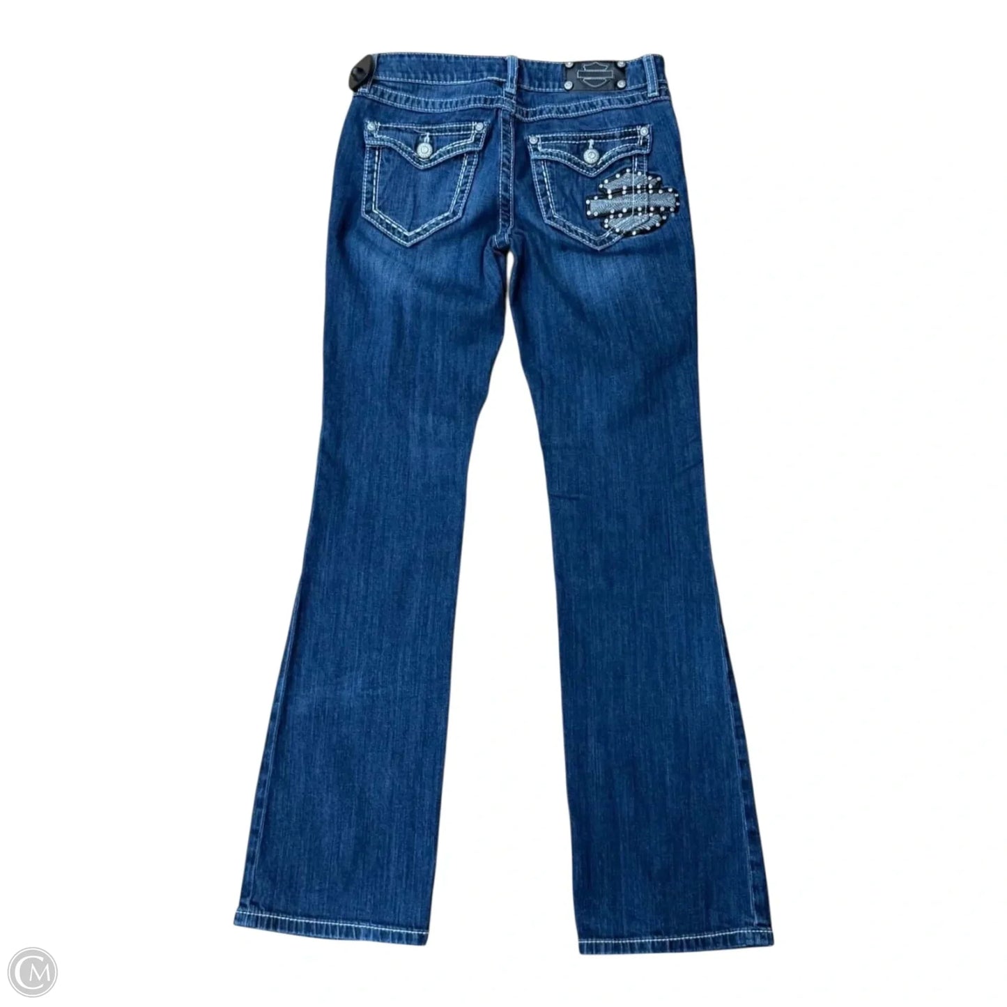 Jeans Boot Cut By Harley Davidson In Blue Denim, Size: 4
