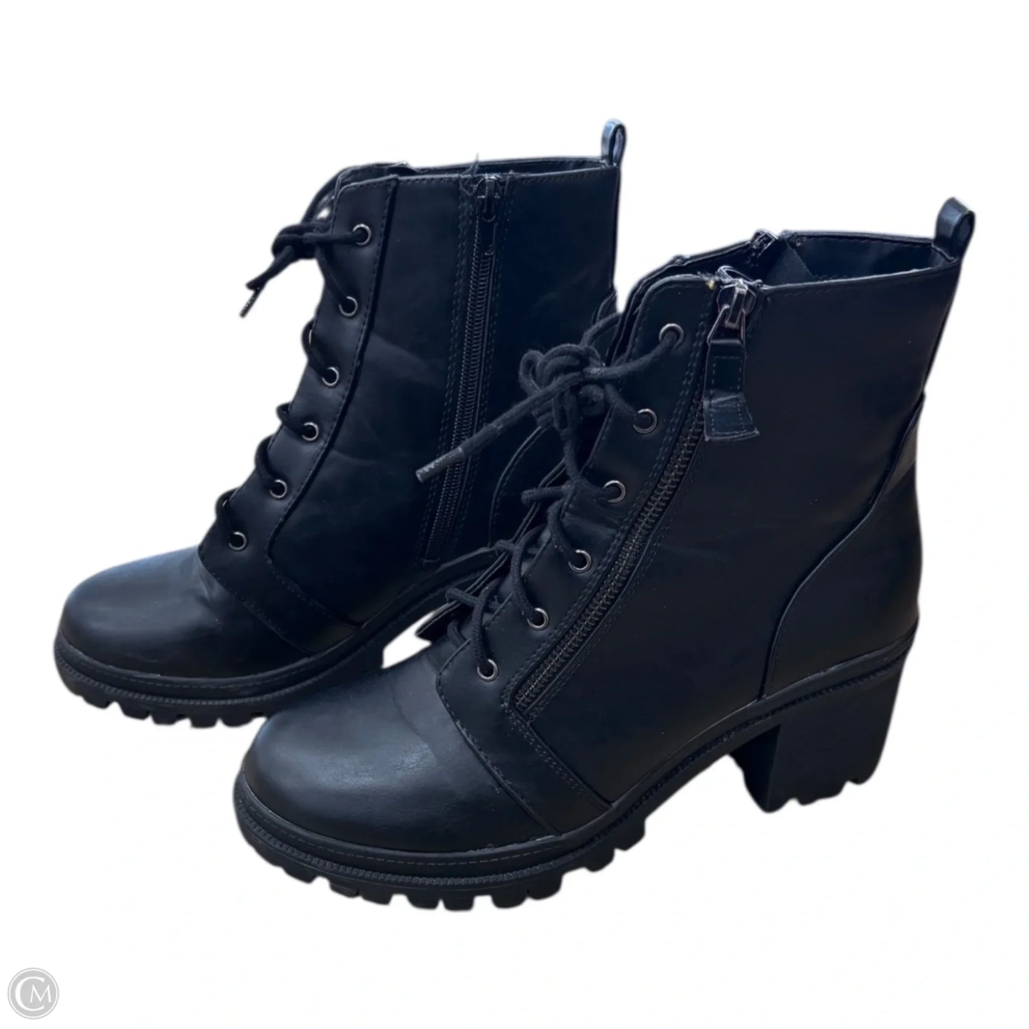 Boots Ankle Heels By Soda In Black, Size: 9