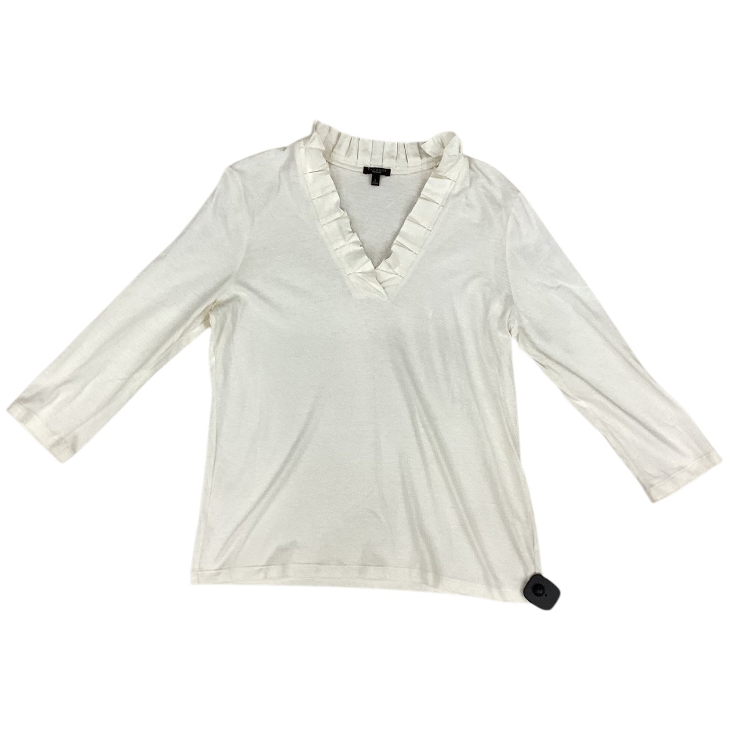 Top 3/4 Sleeve By Talbots In Cream, Size: L