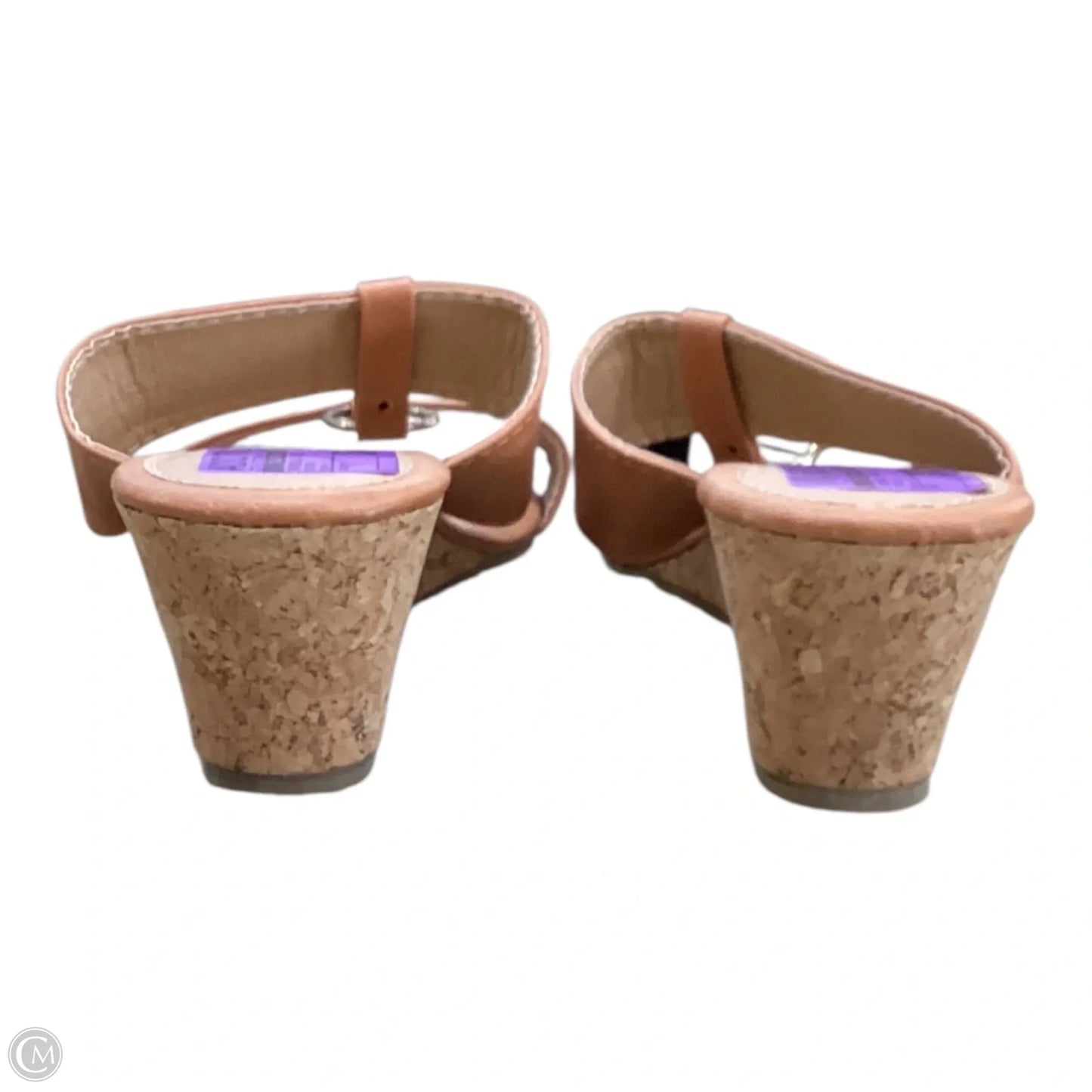Sandals Heels Wedge By Clothes Mentor In Brown, Size: 7