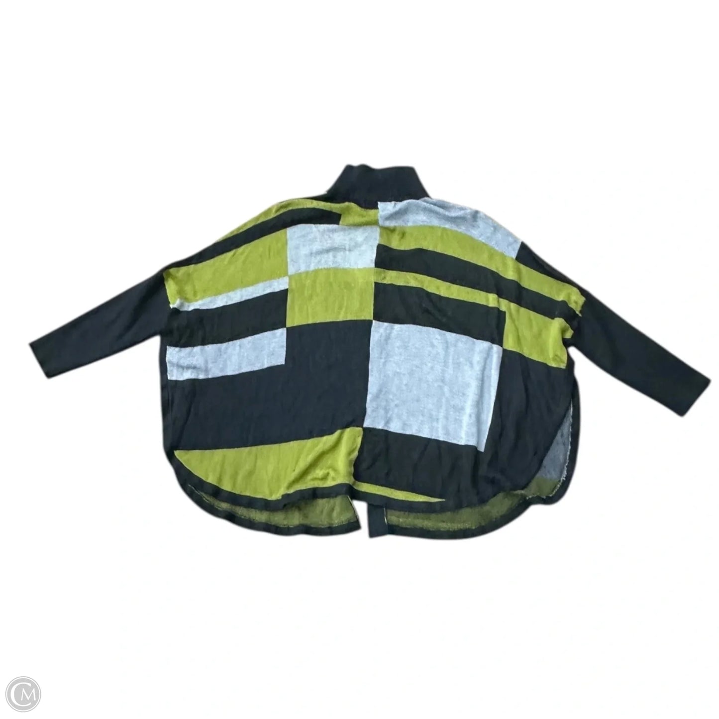 Sweater Cardigan By Joseph A. In Green & Grey, Size: L