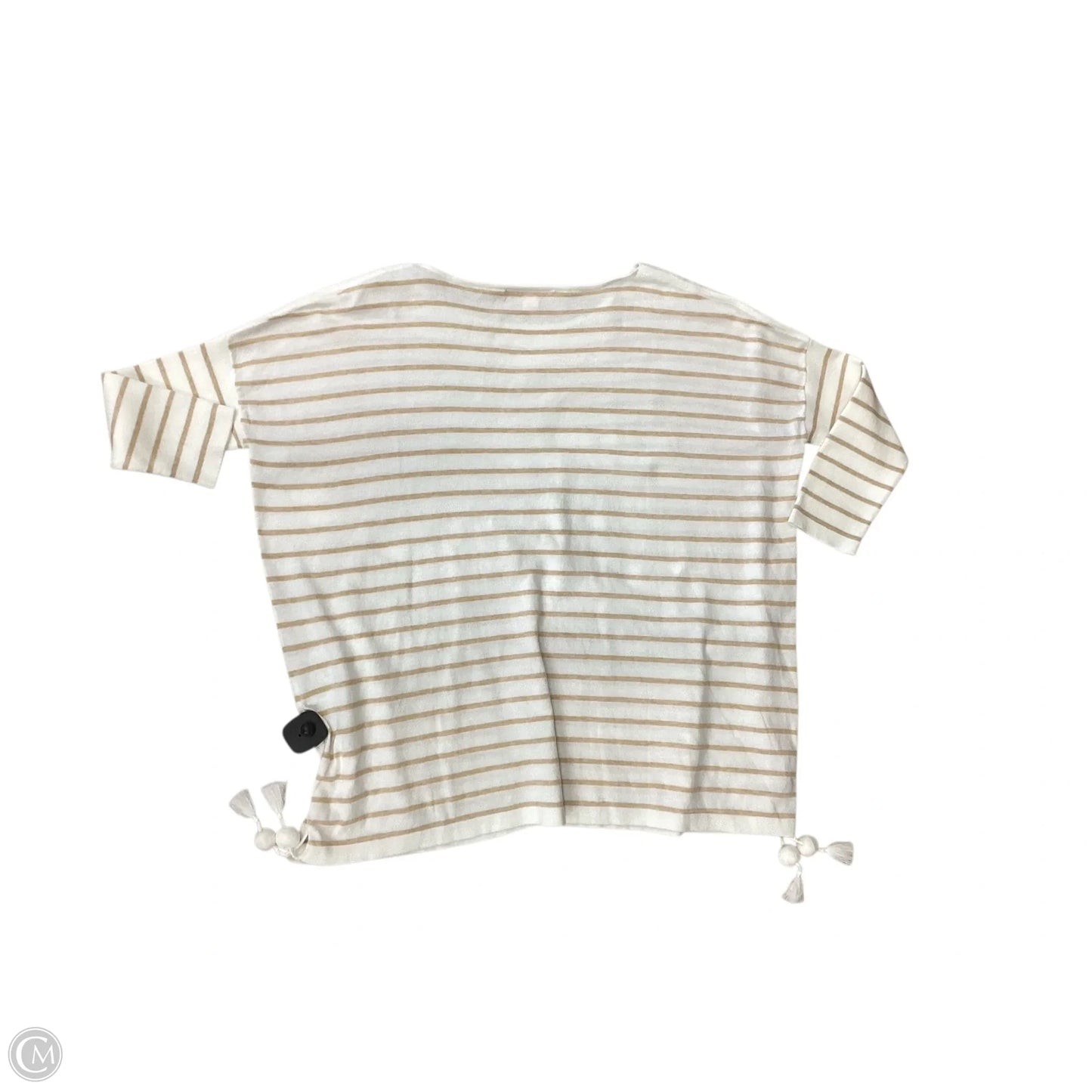 Top Long Sleeve Designer By Lilly Pulitzer In Cream & Tan, Size: M