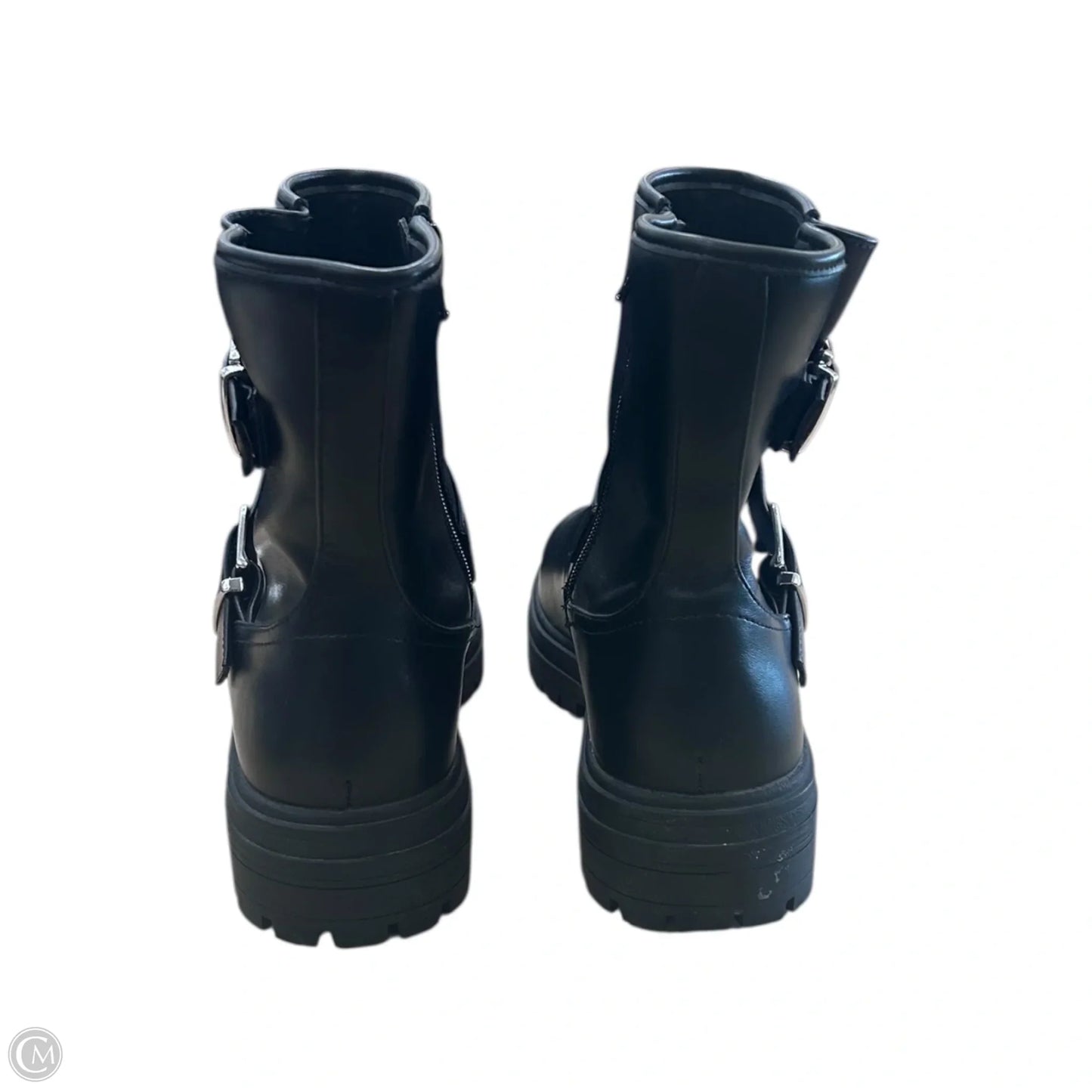 Boots Ankle Flats By Clothes Mentor In Black, Size: 10