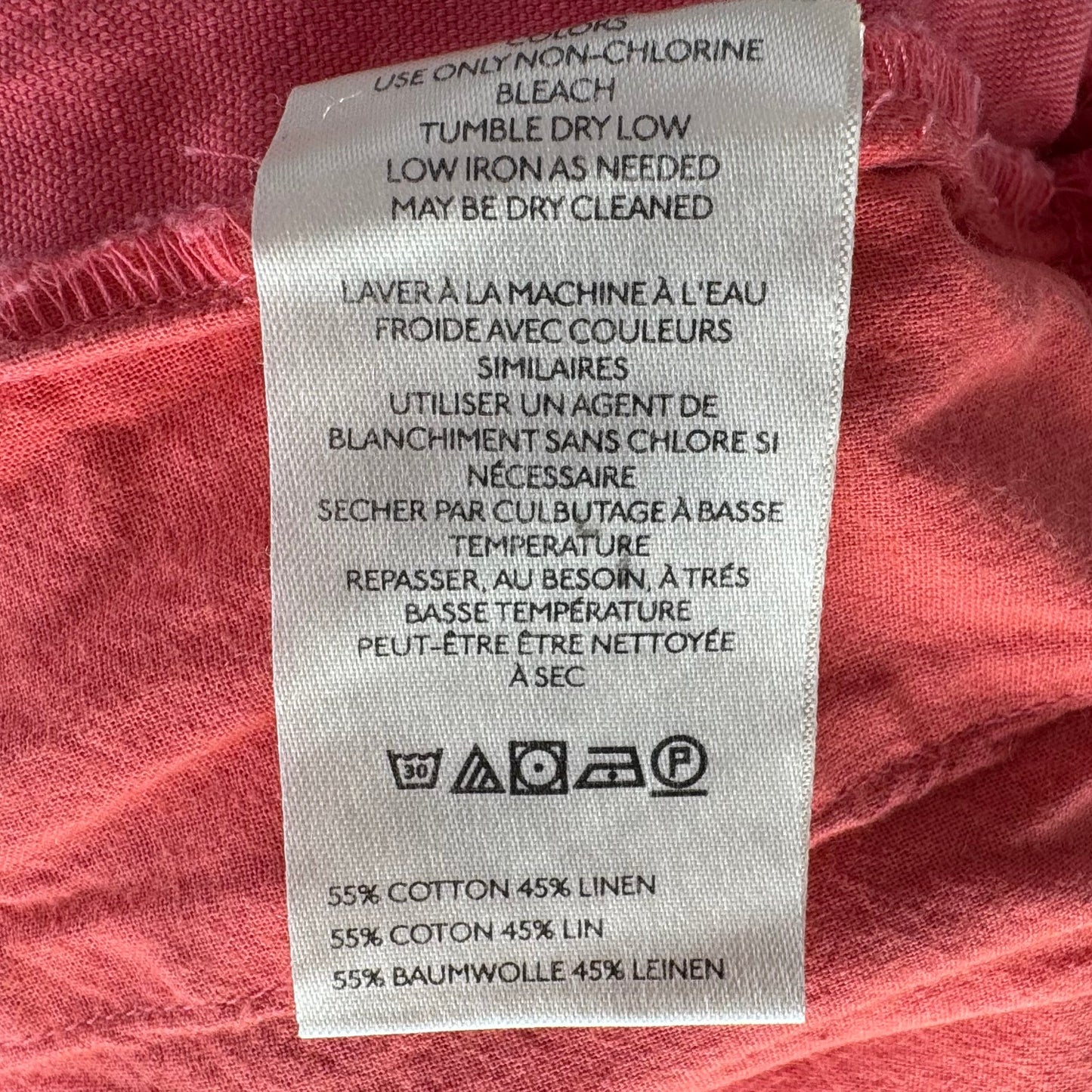 Linen Blend Shorts By Anthropologie In Coral, Size: M