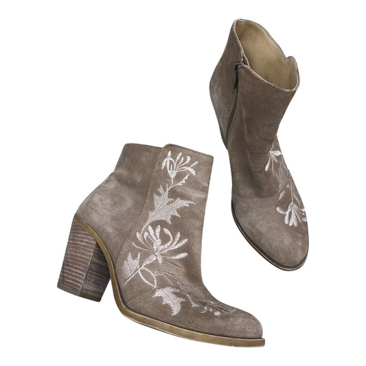 Boots Ankle Heels By Lucky Brand In Brown, Size:9