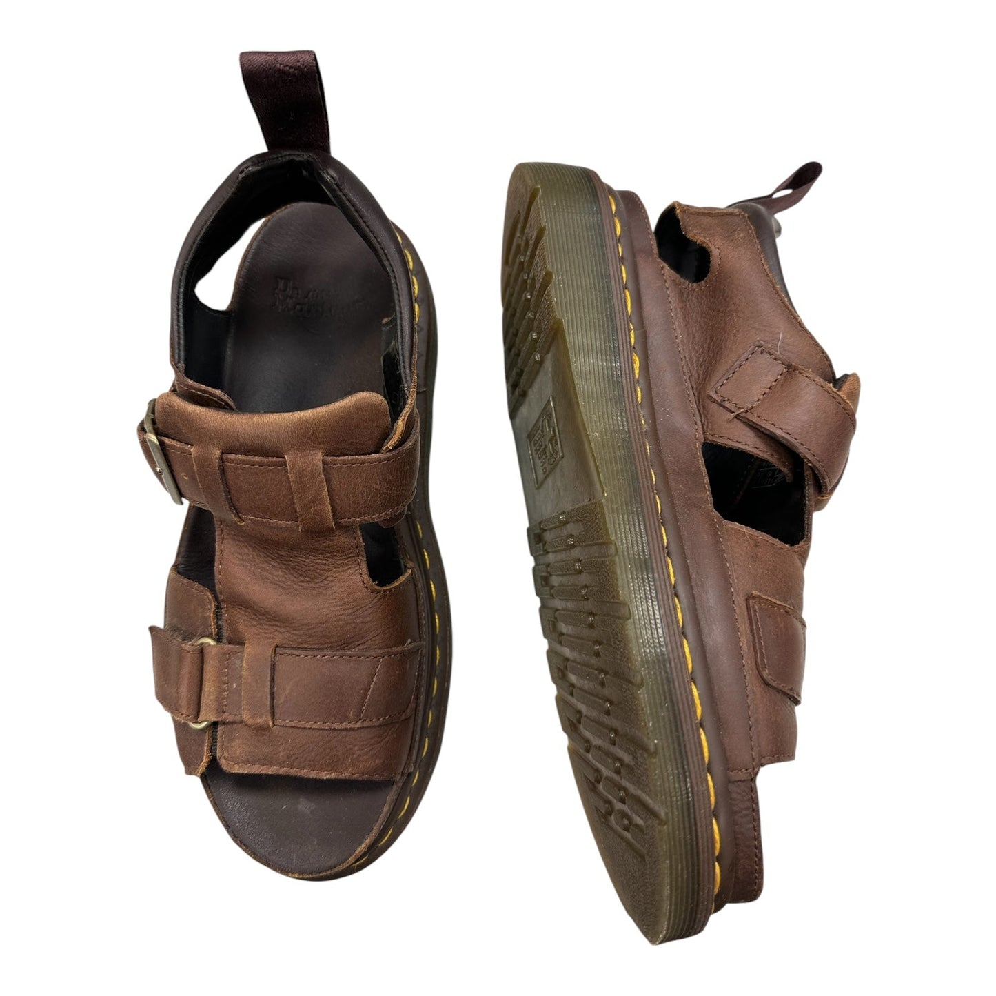 Sandals Heels Platform By Dr Martens In Brown, Size:8
