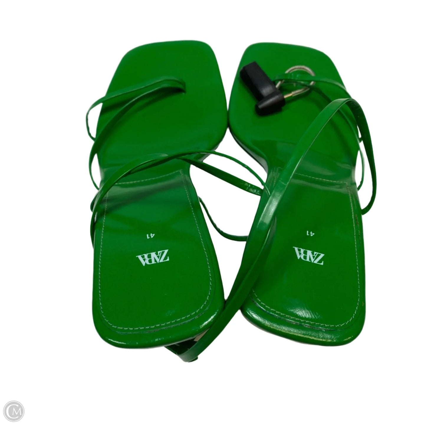 Sandals Heels Kitten By Zara In Green, Size: 10.5