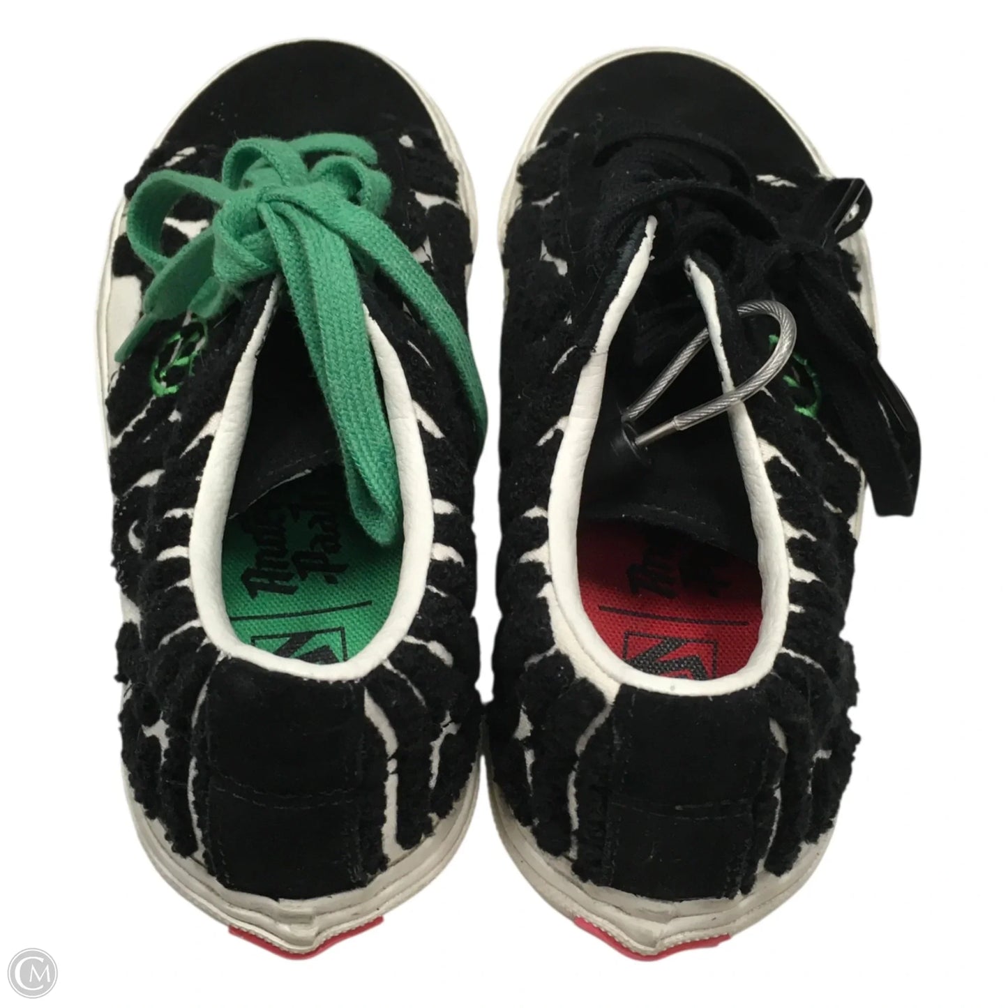 Shoes Sneakers By Vans In Black & Green, Size: 6.5