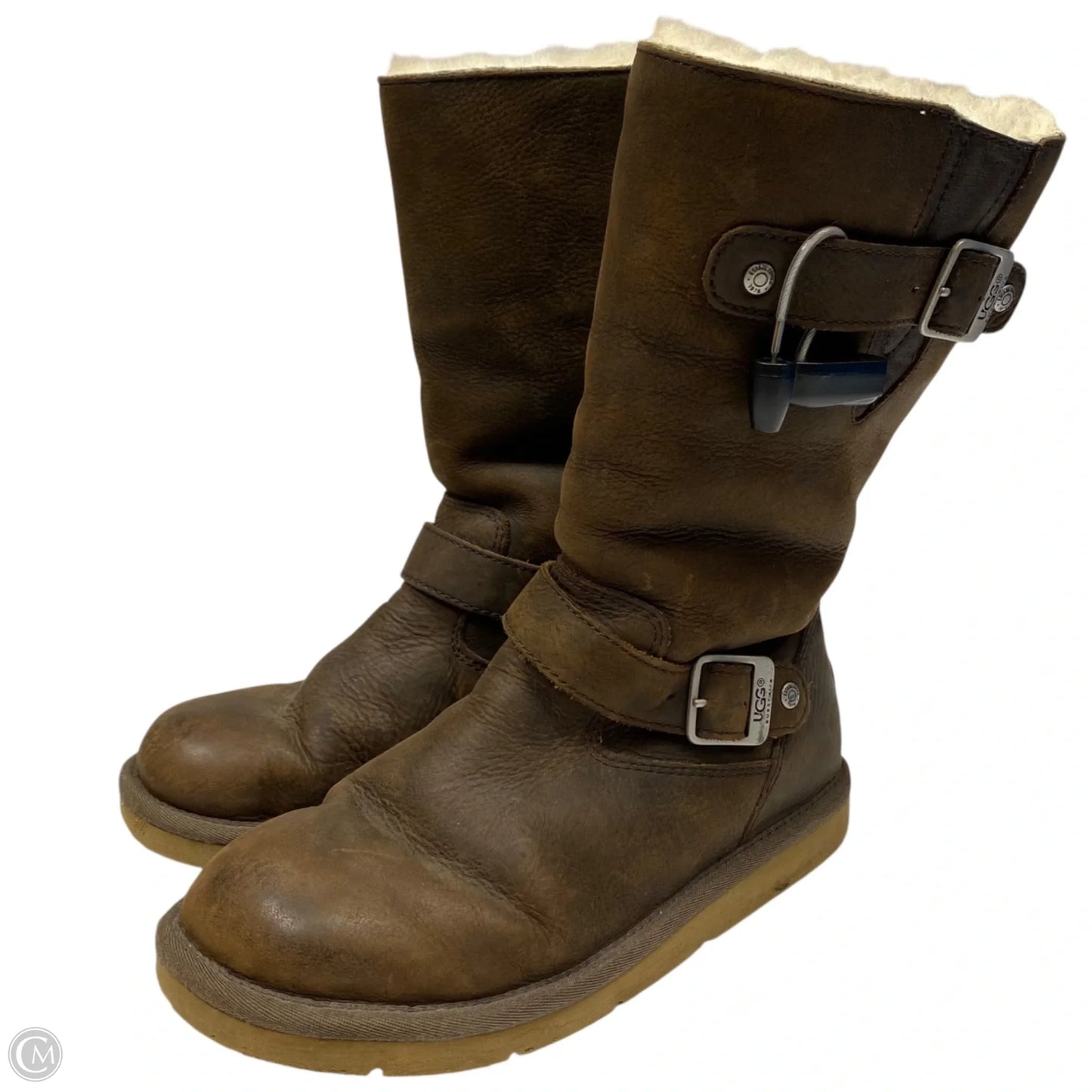 Boots Designer By Ugg In Brown, Size: 7