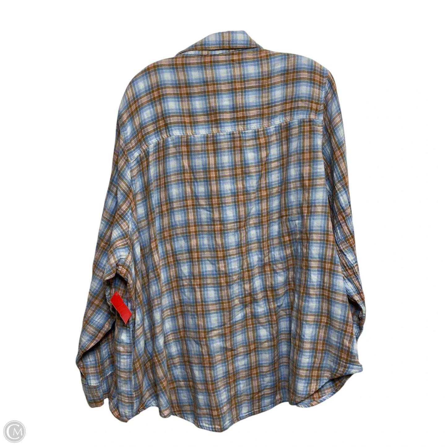 Top Long Sleeve By Universal Thread In Blue & Tan, Size: 3x