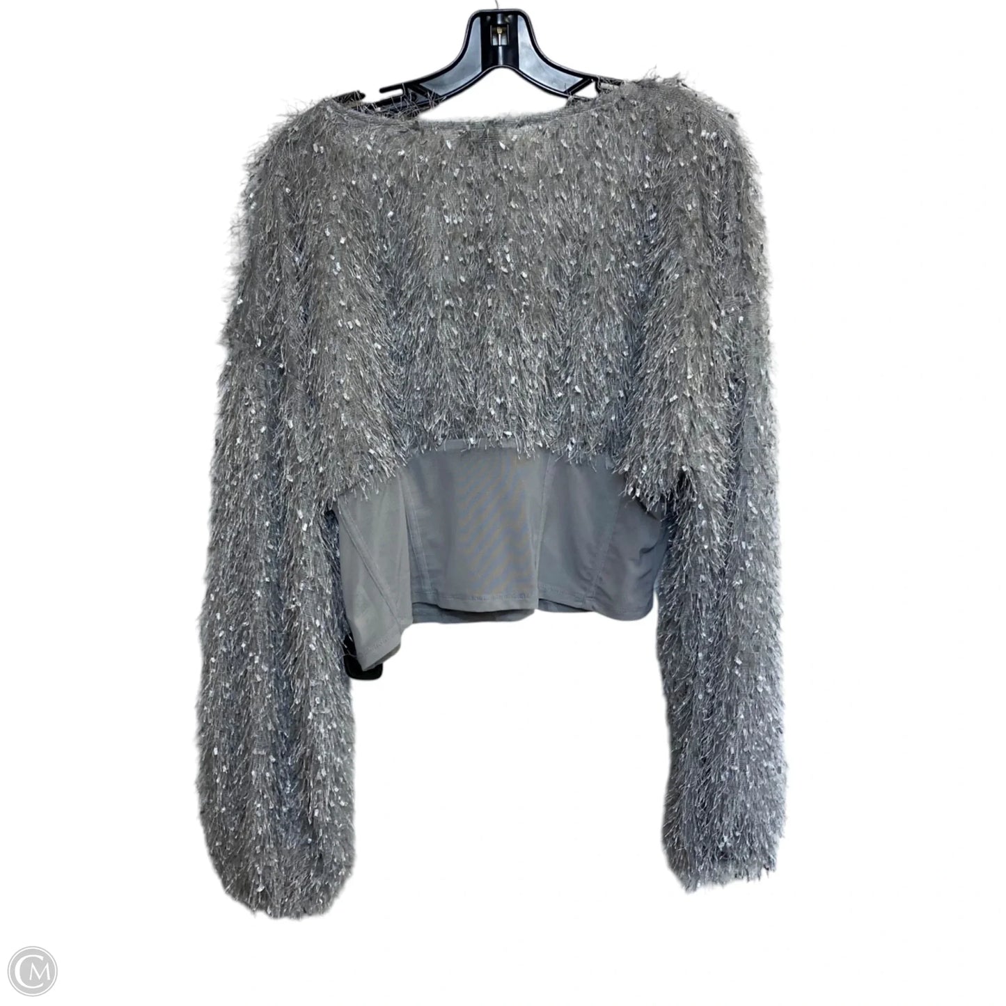 Top Long Sleeve By Shein In Grey, Size: 3x