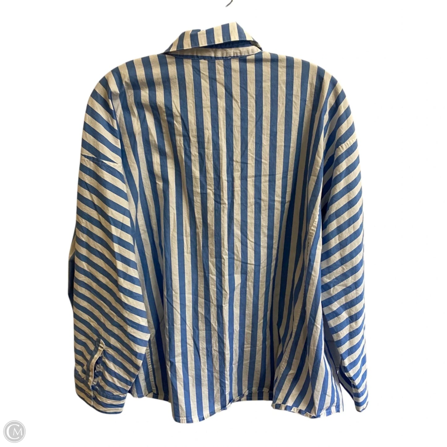 Top Long Sleeve Designer By Vineyard Vines In Blue & White, Size: 1x