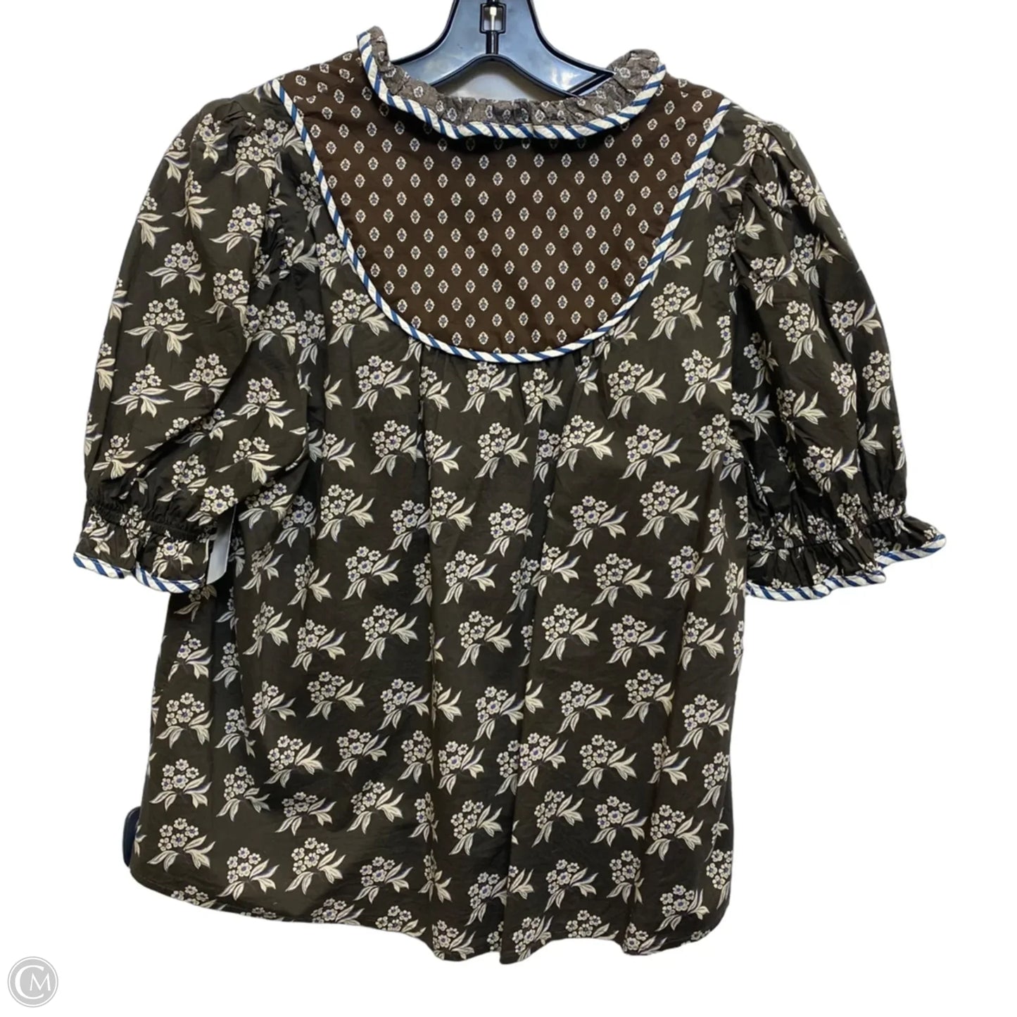 Top Short Sleeve By Entro In Brown, Size: L