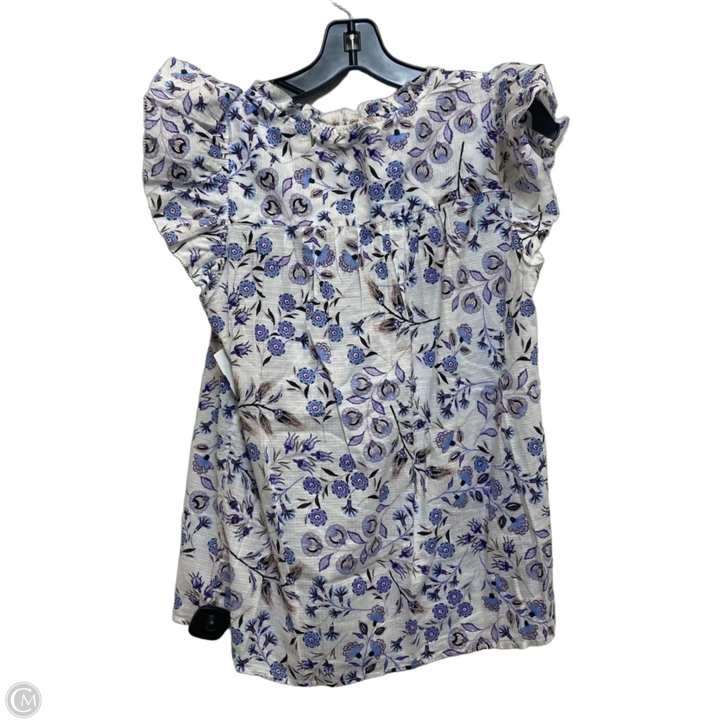 Top Sleeveless By Loft In Blue & White, Size: S
