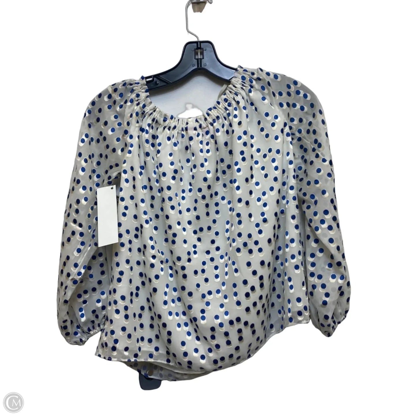 Top Long Sleeve Designer By Lilly Pulitzer In Blue & Cream, Size: Xs