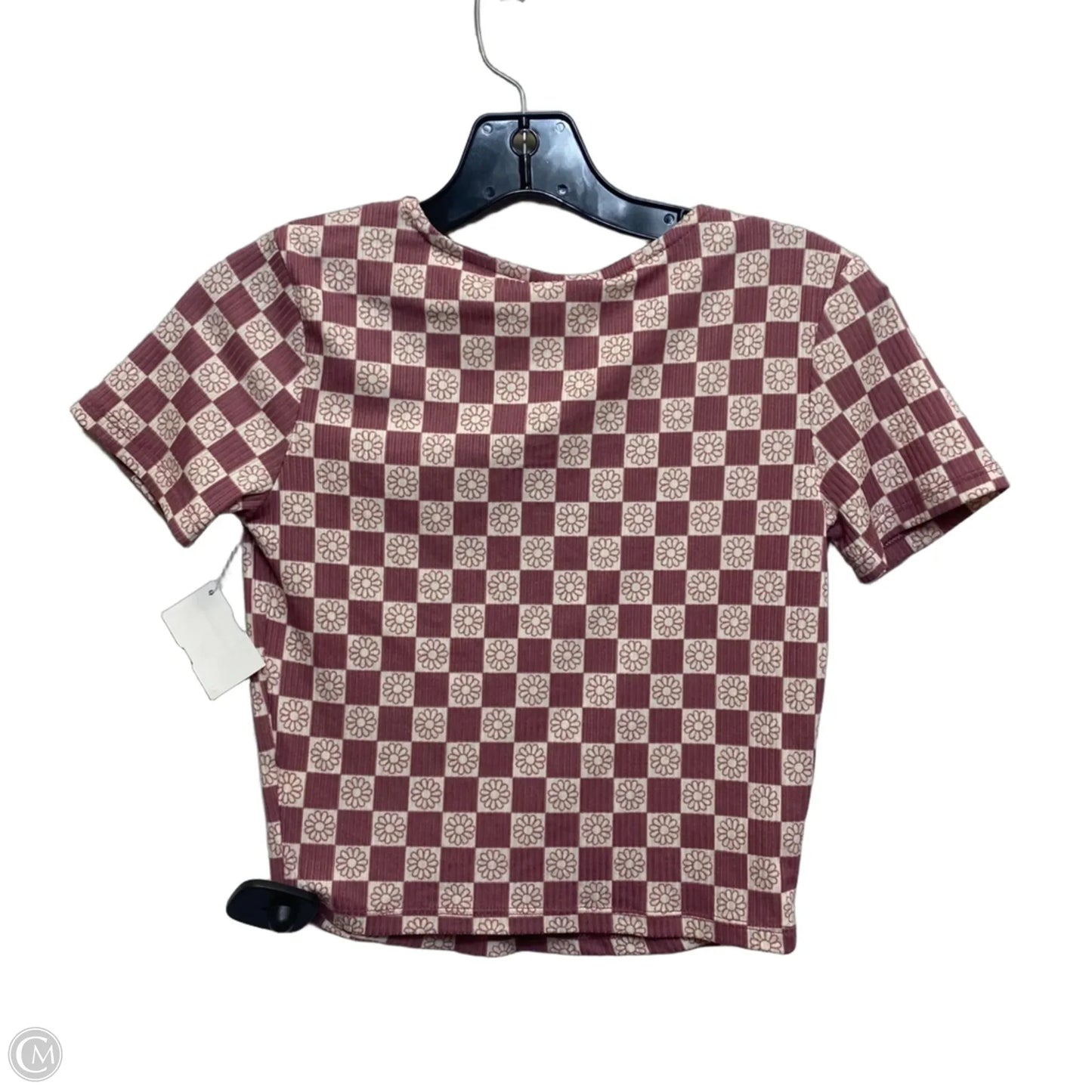 Top Short Sleeve By Belle Du Jour In Purple & White, Size: S