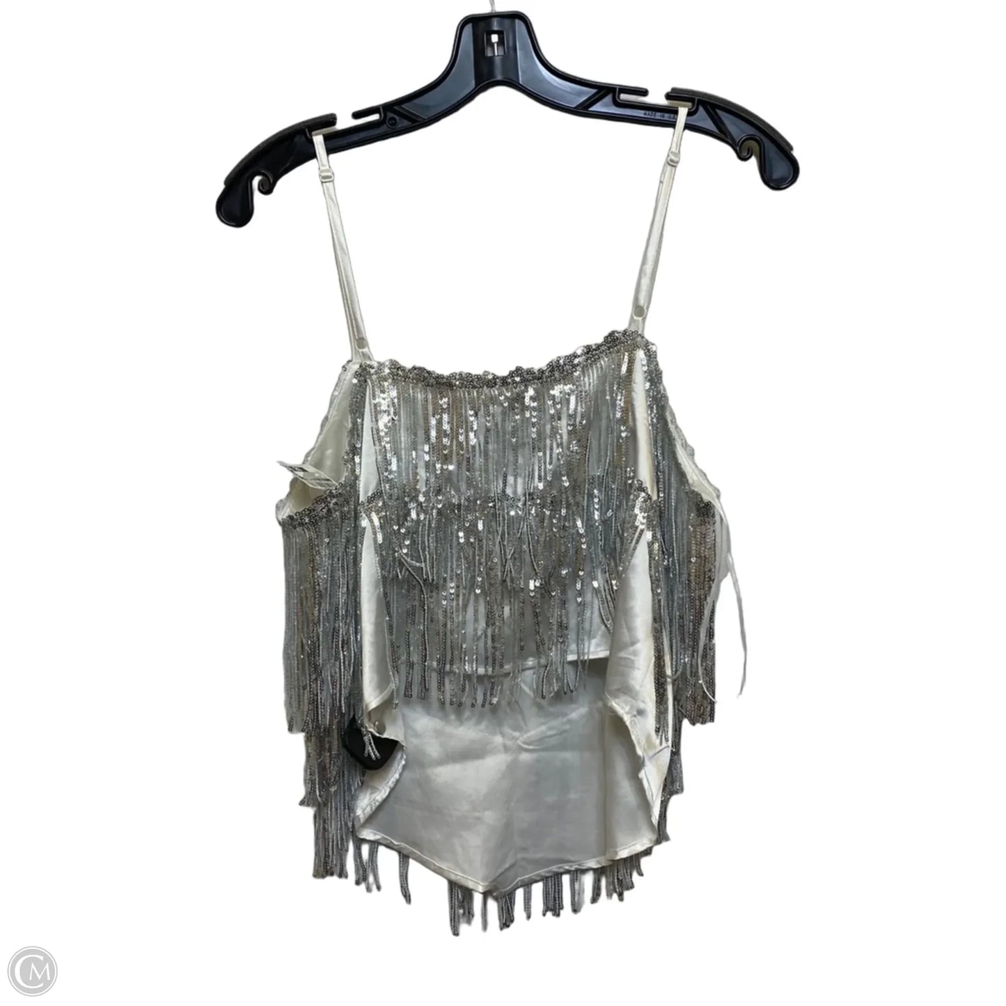 Top Sleeveless By Clothes Mentor In Silver, Size: L