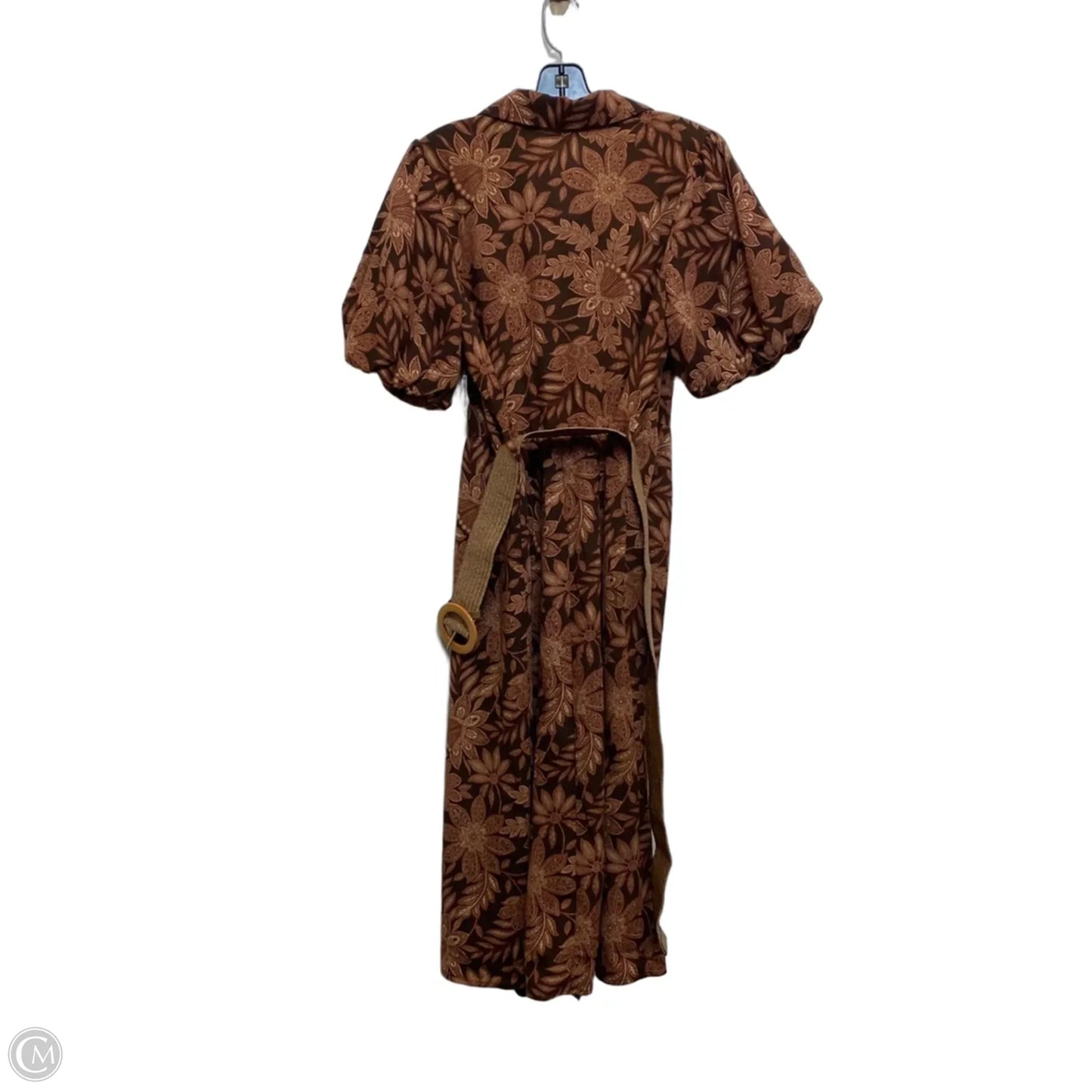 Dress Casual Midi By Chenault In Brown, Size: L