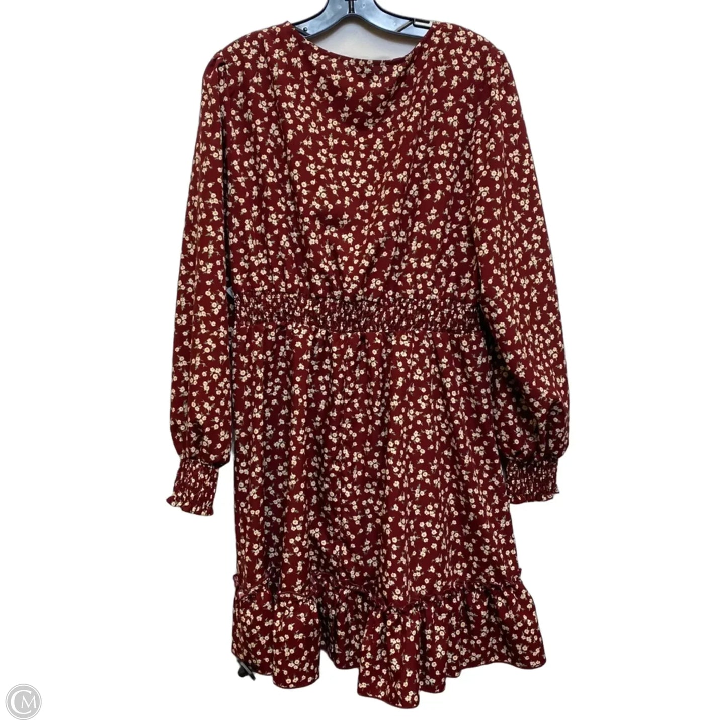 Dress Casual Short By Shein In Red & Tan, Size: 2x