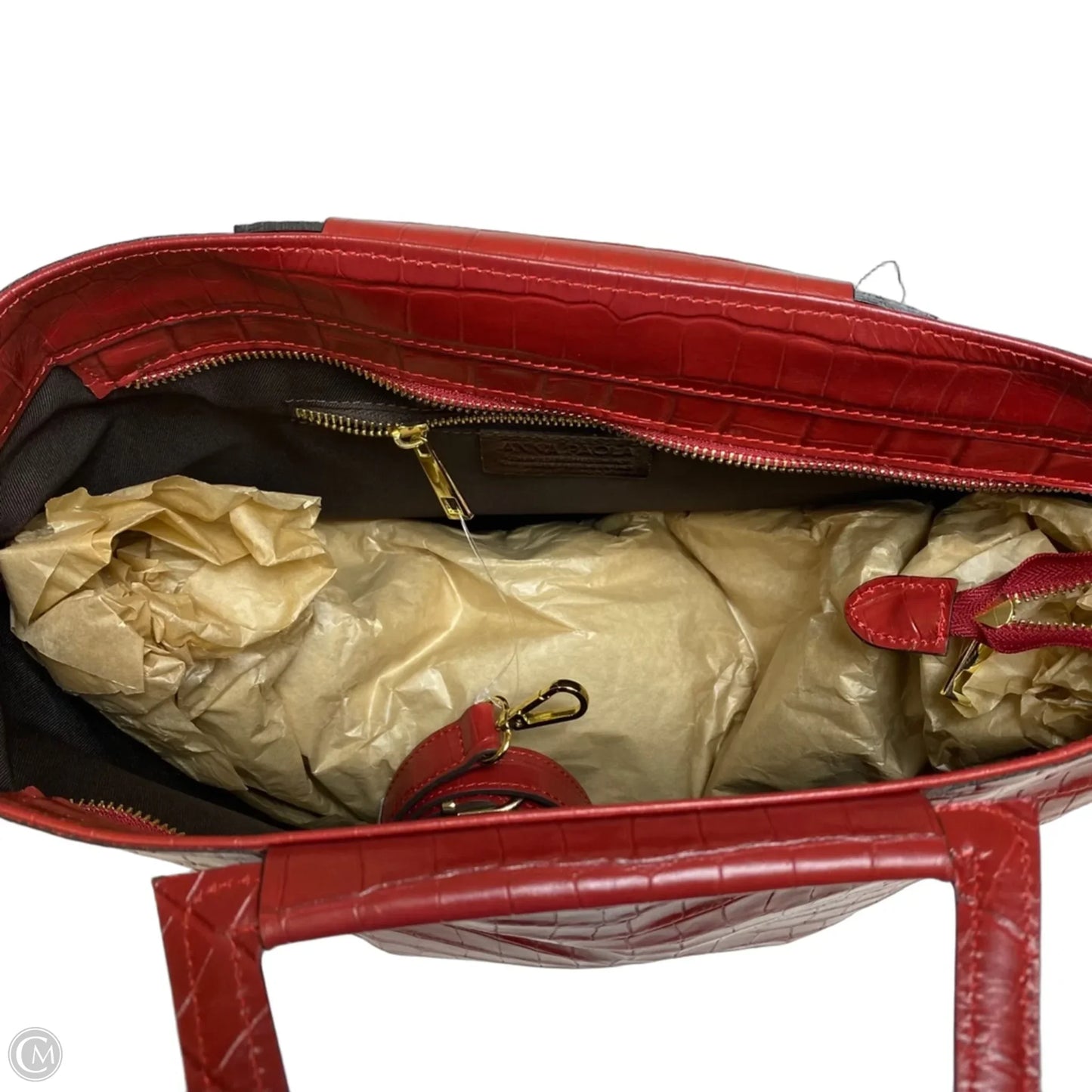 Handbag Leather By Anna Paola, Size: Large