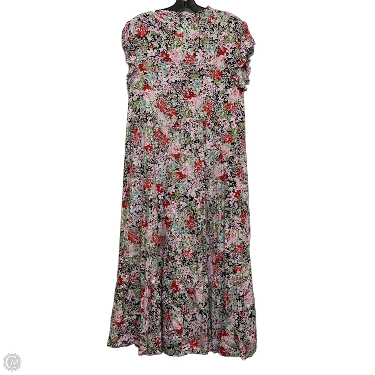 Dress Casual Maxi By Clothes Mentor In Black & Pink, Size: Medium