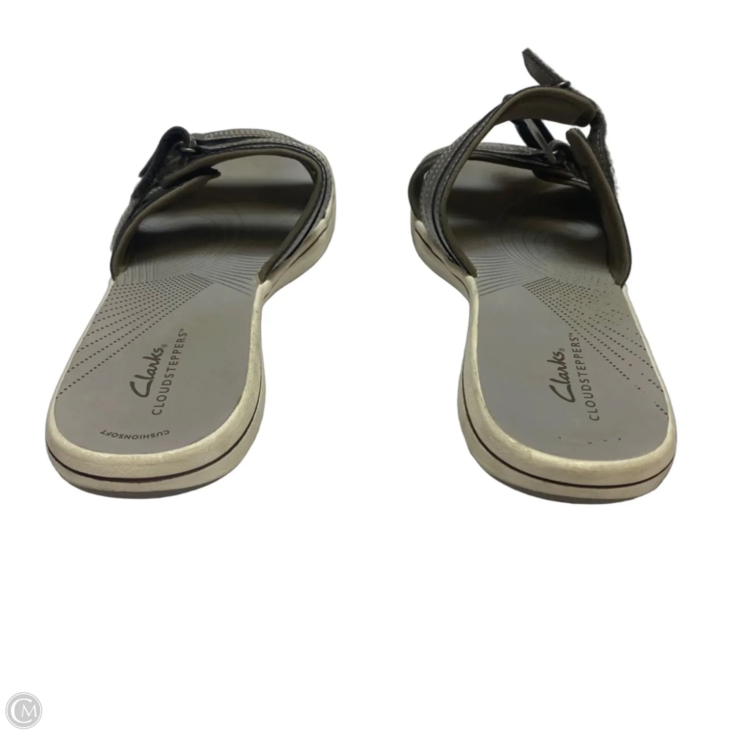 Sandals Flats By Clarks In Silver, Size: 10