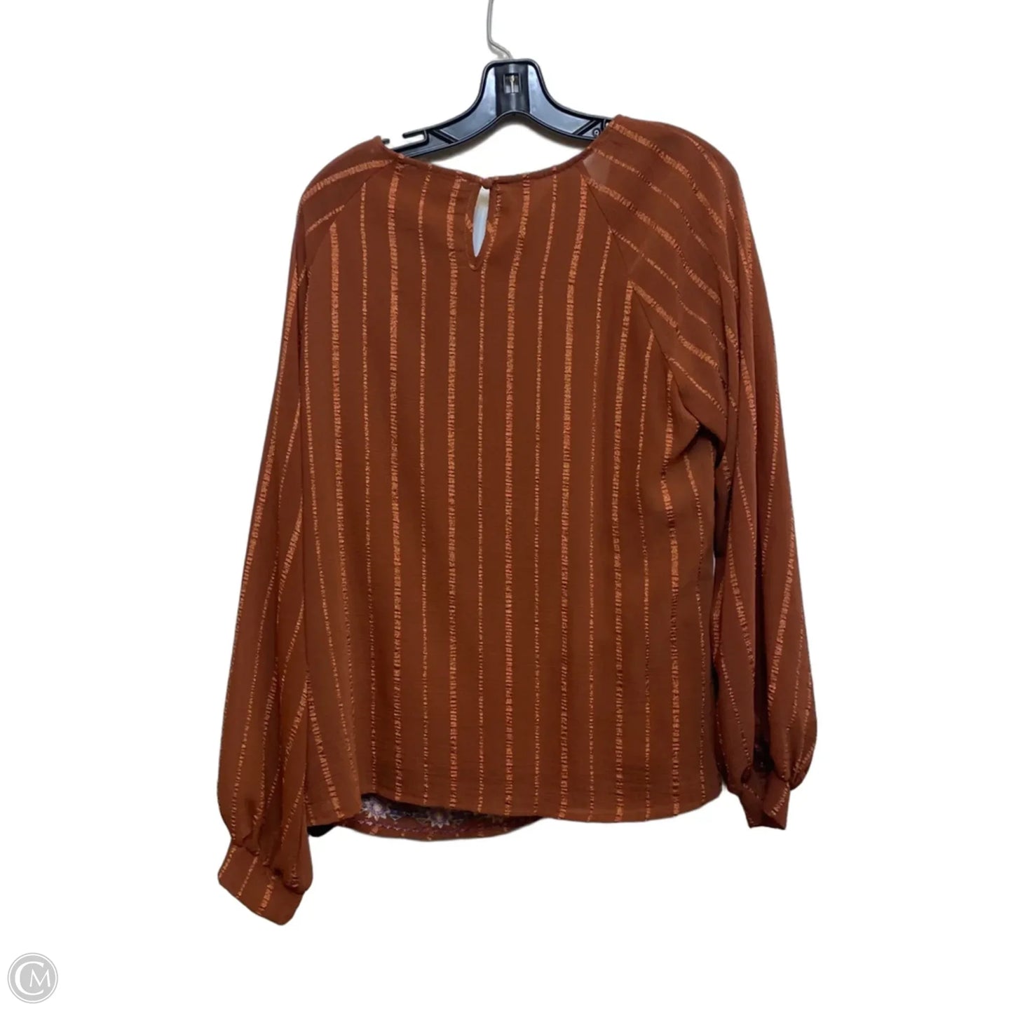 Top Long Sleeve By Savanna Jane In Brown, Size: L